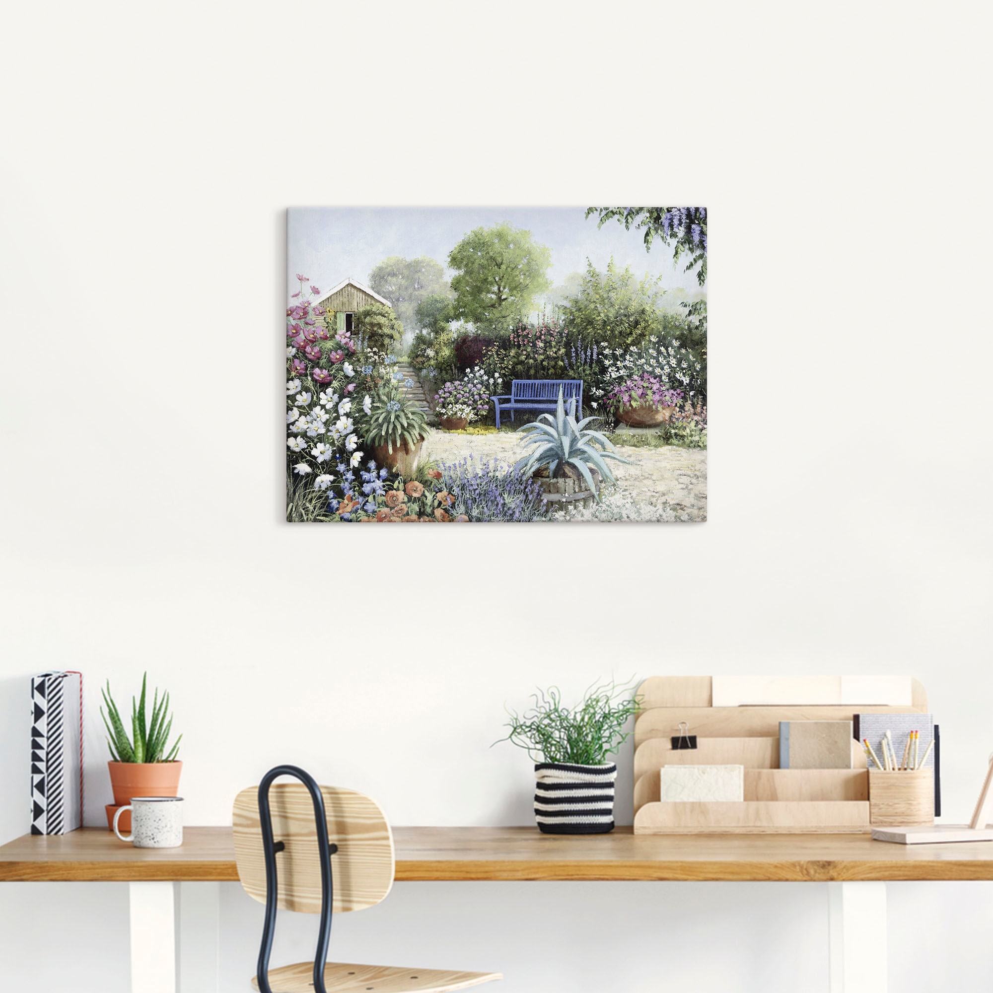 Artland Leinwandbild "Ruhiger Garten", Garten, (1 St.), auf Keilrahmen gesp günstig online kaufen