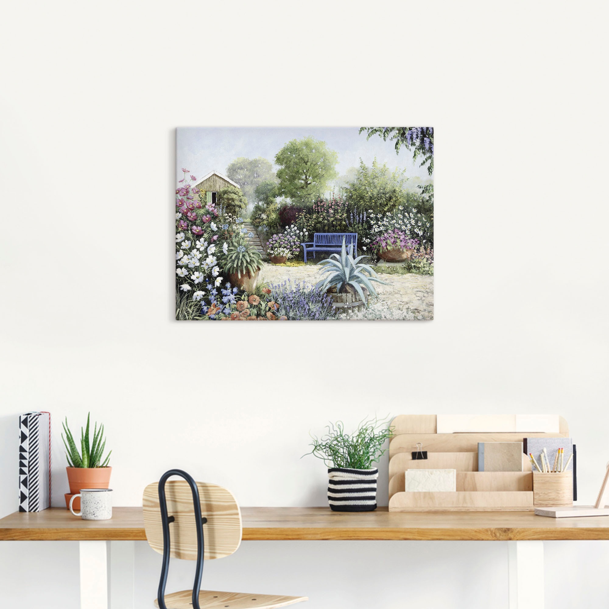 Artland Leinwandbild "Ruhiger Garten" Garten 1 Stk. tlg. auf Holzrahmen ges günstig online kaufen
