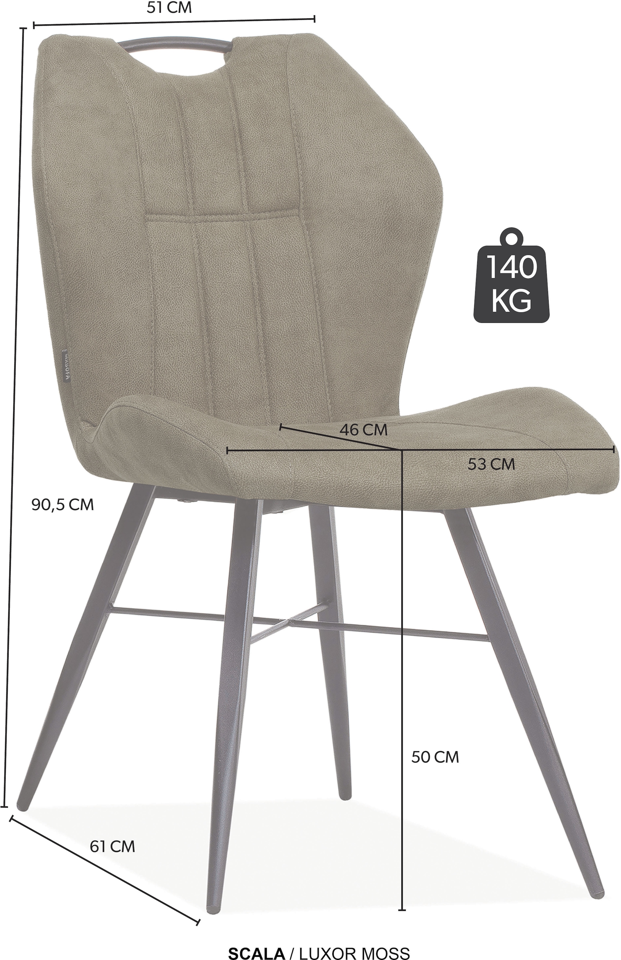 OMG Design Esszimmerstuhl »Scala« (Set) 2 Stk.Esszimmerstuhl, pflegeleichter Bezug