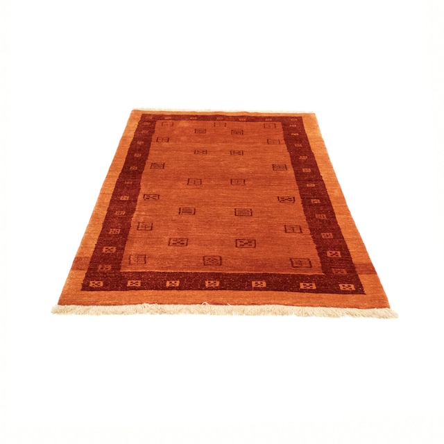 morgenland Wollteppich »Gabbeh Teppich handgeknüpft orange«, rechteckig,  handgeknüpft | BAUR