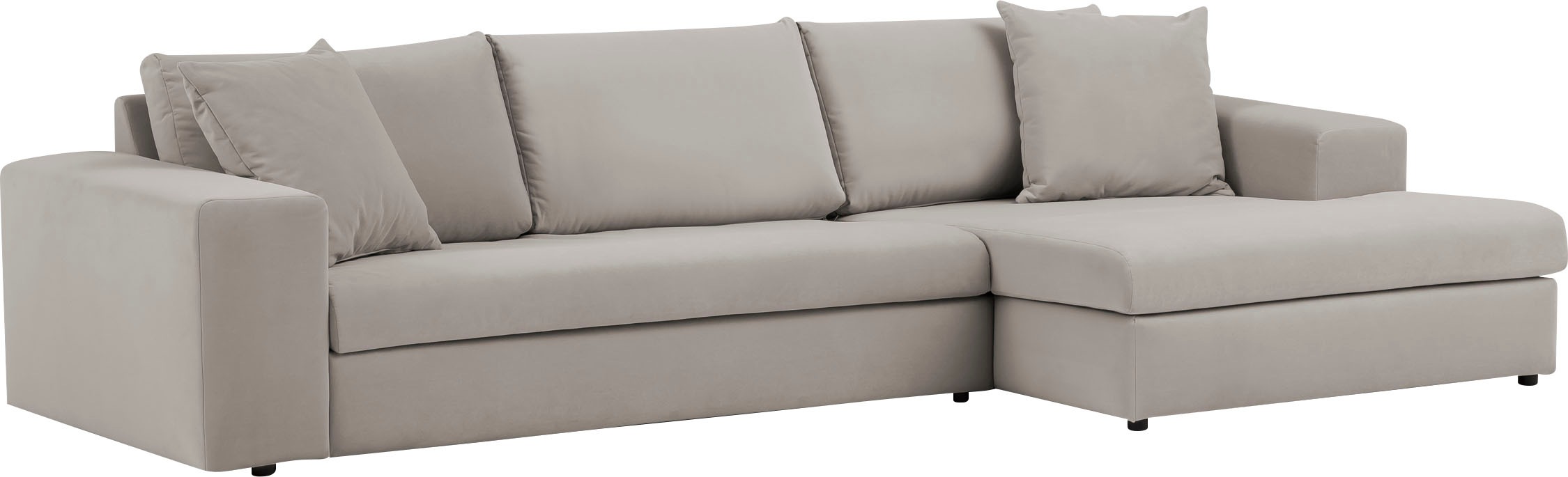 andas Ecksofa »SLEETLAND XXL in Samtvelours oder Vintage-Leder-Optik, L-Form,«, besonders groß und bequem