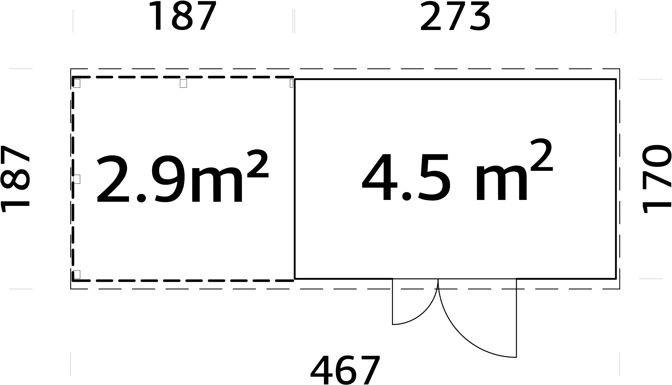 Palmako Gartenhaus »Leif 4,5+2,9 m²«