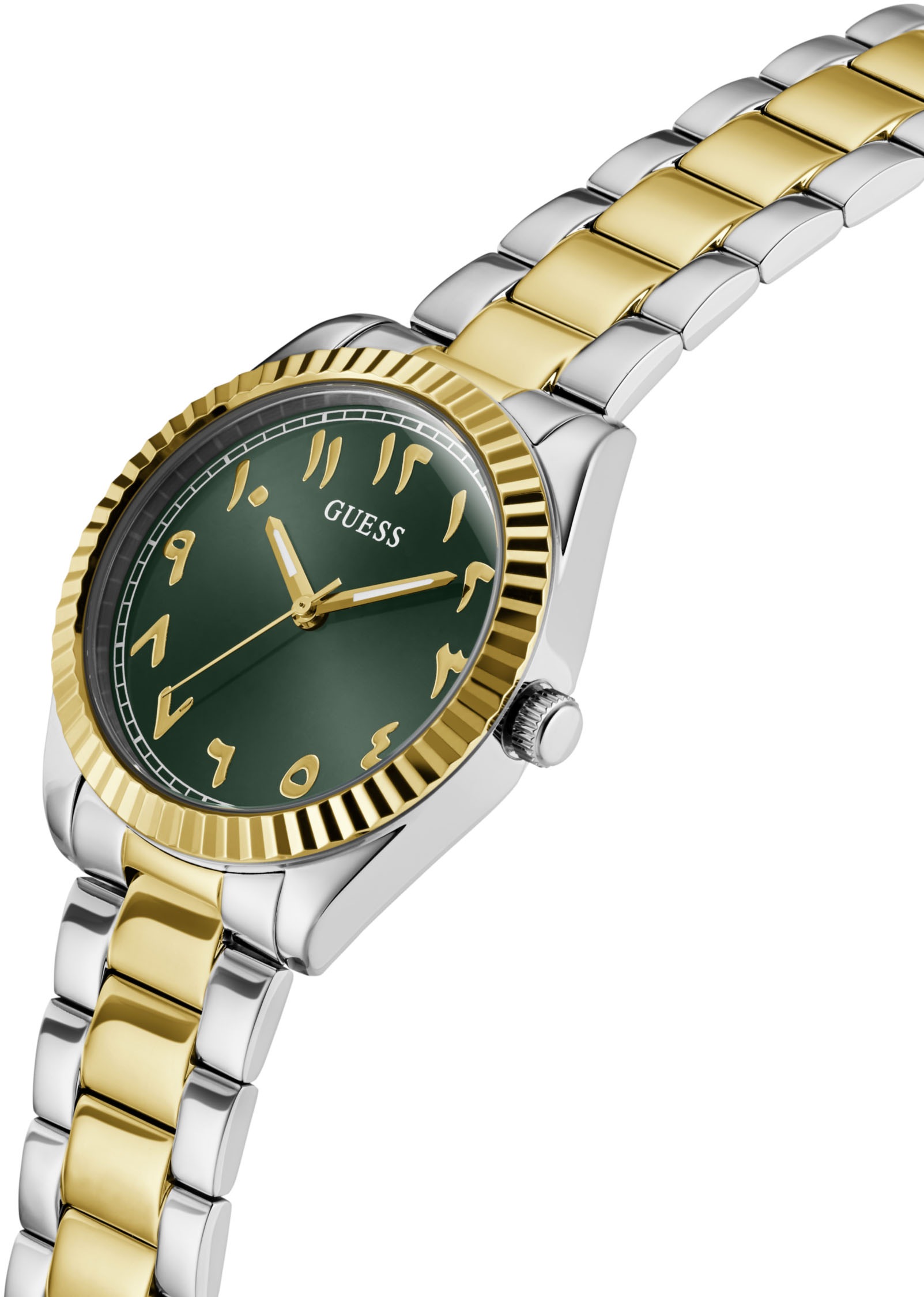 Guess Quarzuhr »LUNA«, Armbanduhr, Damenuhr, Edelstahlarmband, analog