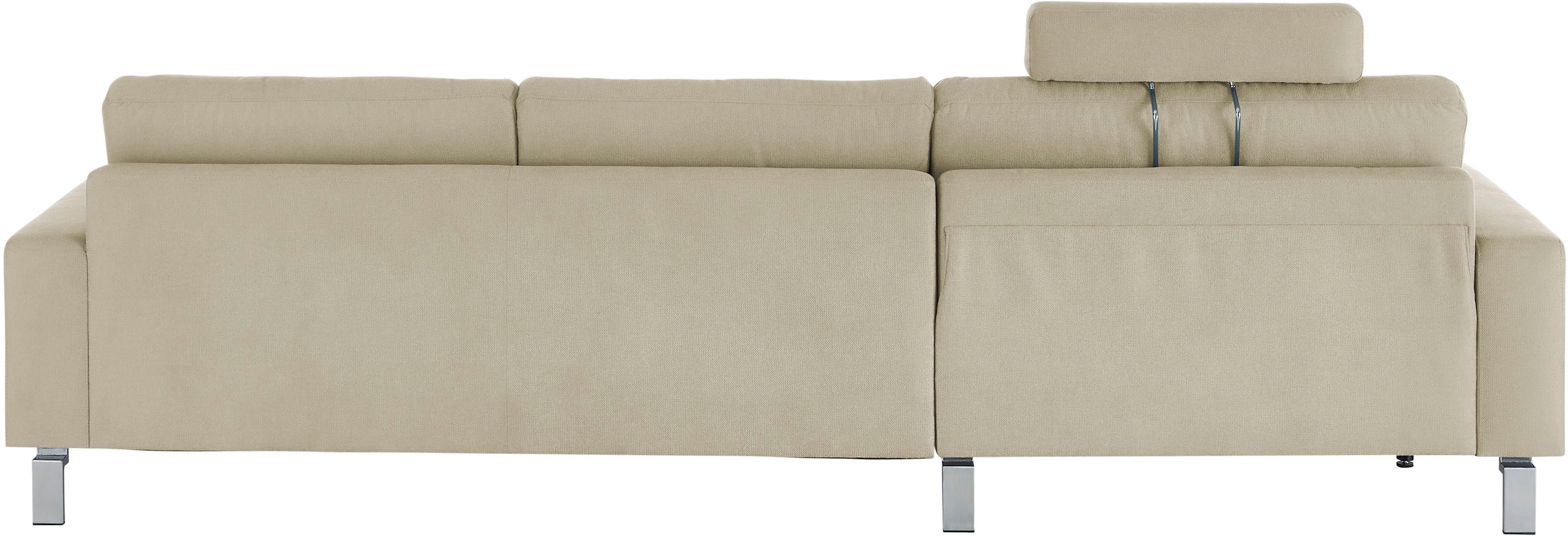 3C Candy Ecksofa »Lecce, wahlweise PUR-Schaumstoff oder Tonnentaschenfederkern«, Bett im 2,5-Sitzer, teilmotorische Schlaffunktion im Longchair, L-Form