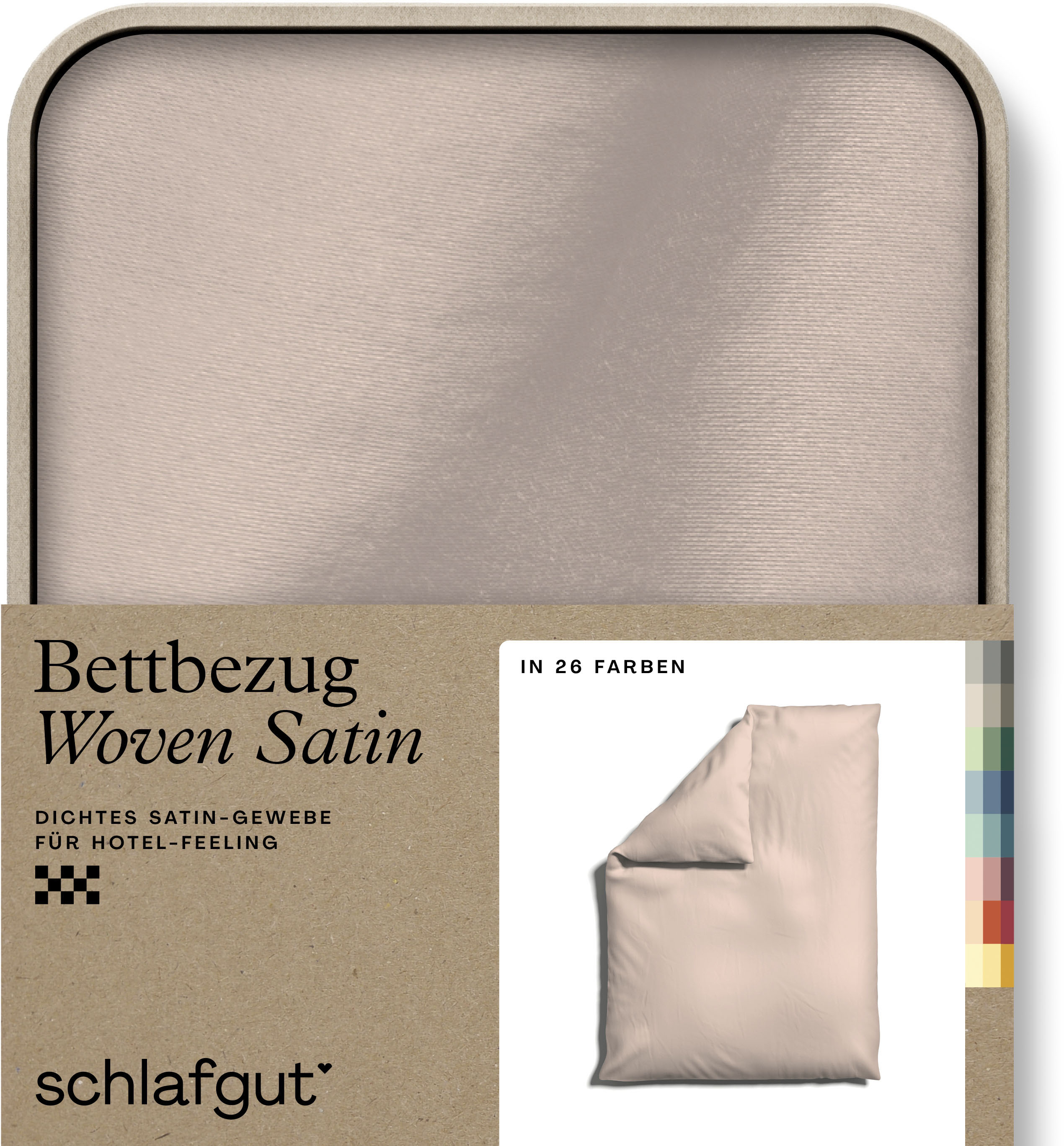 Schlafgut Bettbezug "Premium Woven Satin, 100% Baumwolle, Fadendichte 300TC" besonders dicht gewebt, Mix & Match: passender Kissenbezug erhältlich