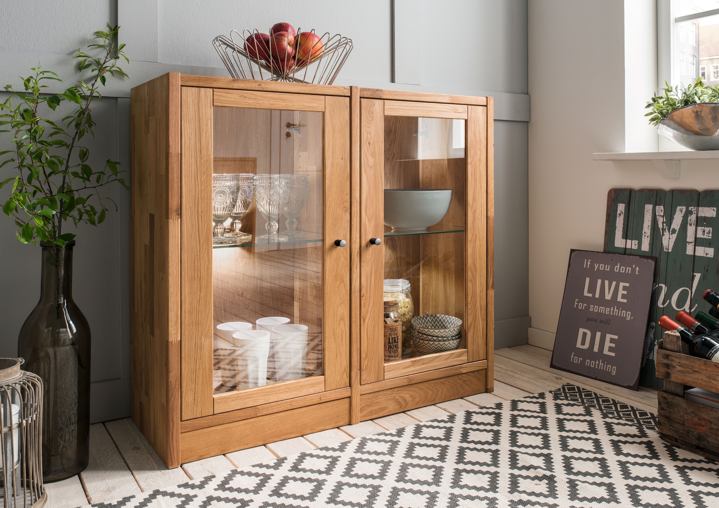Home affaire Standvitrine "Ecko, vielseitig als Bücher-, Wohn- oder Aufbewahrungsregal einsetzbar" Modulares Regalsystem mit vielseitigen Gestaltungsmöglichkeiten