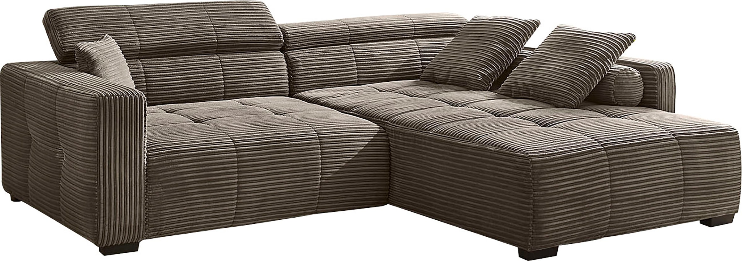 Jockenhöfer Gruppe Ecksofa »Severino L-Form im Big-Sofa-Style«, mit Kopfteilverstellung, rechts/links montierbar, Wellenfederung