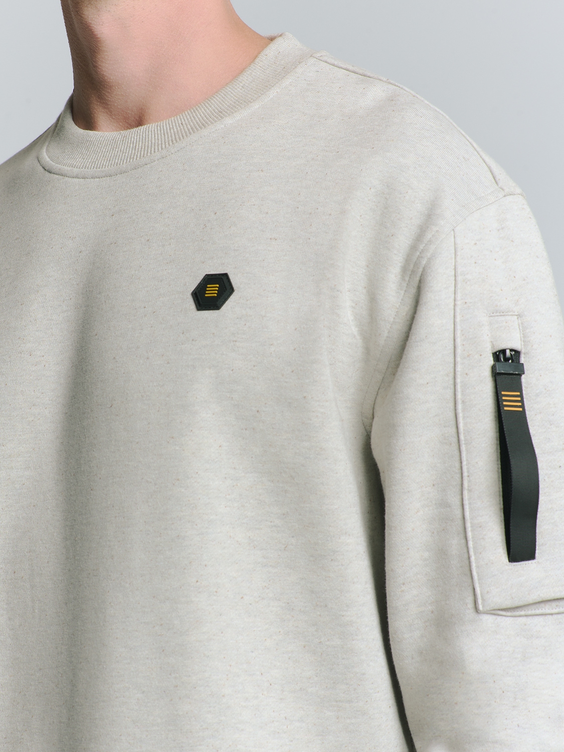 NO EXCESS Sweater »No Excess Rundhalspullover Sweater Crewneck Melange«
