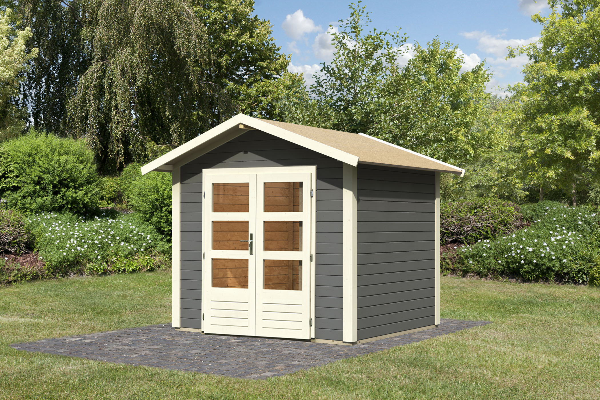 Karibu Gartenhaus "Talkau 3 aus lackiertem Fichtenholz" Grundfläche: 8,4m², Made in Germany