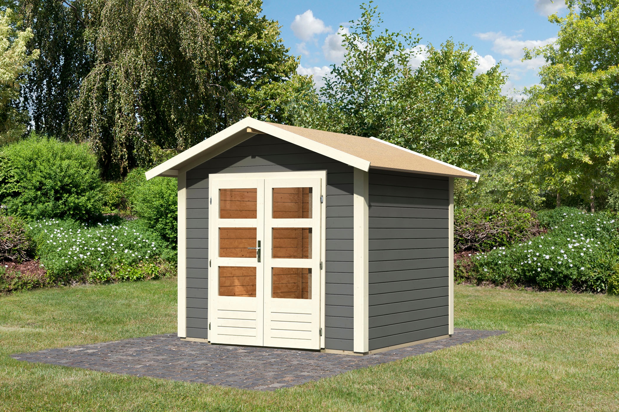 Karibu Gartenhaus "Talkau 3 aus lackiertem Fichtenholz", Grundfläche: 8,4m² günstig online kaufen
