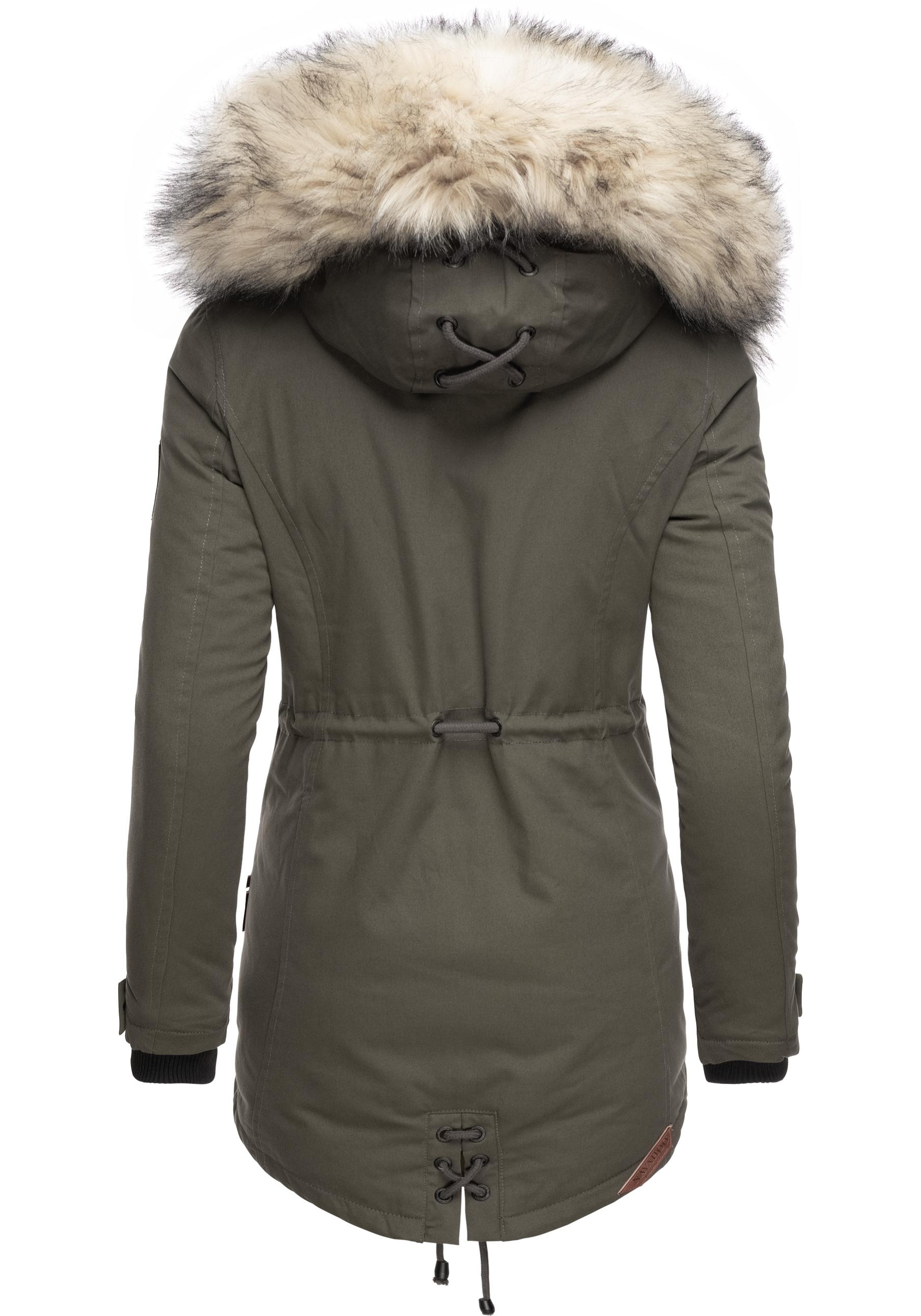 Navahoo Wintermantel »Lady Like«, edler Parka m. abnehmbarem Kunstfell