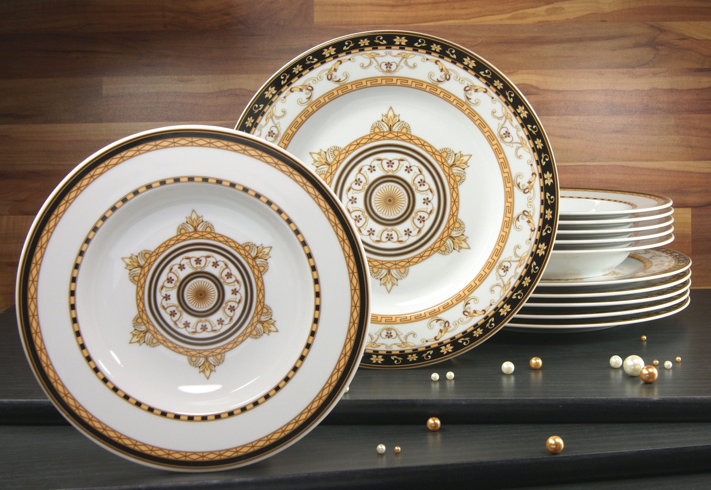 CreaTable Tafelservice "Teller Set, Geschirr-Set Majestosa" Service, Dekor günstig online kaufen
