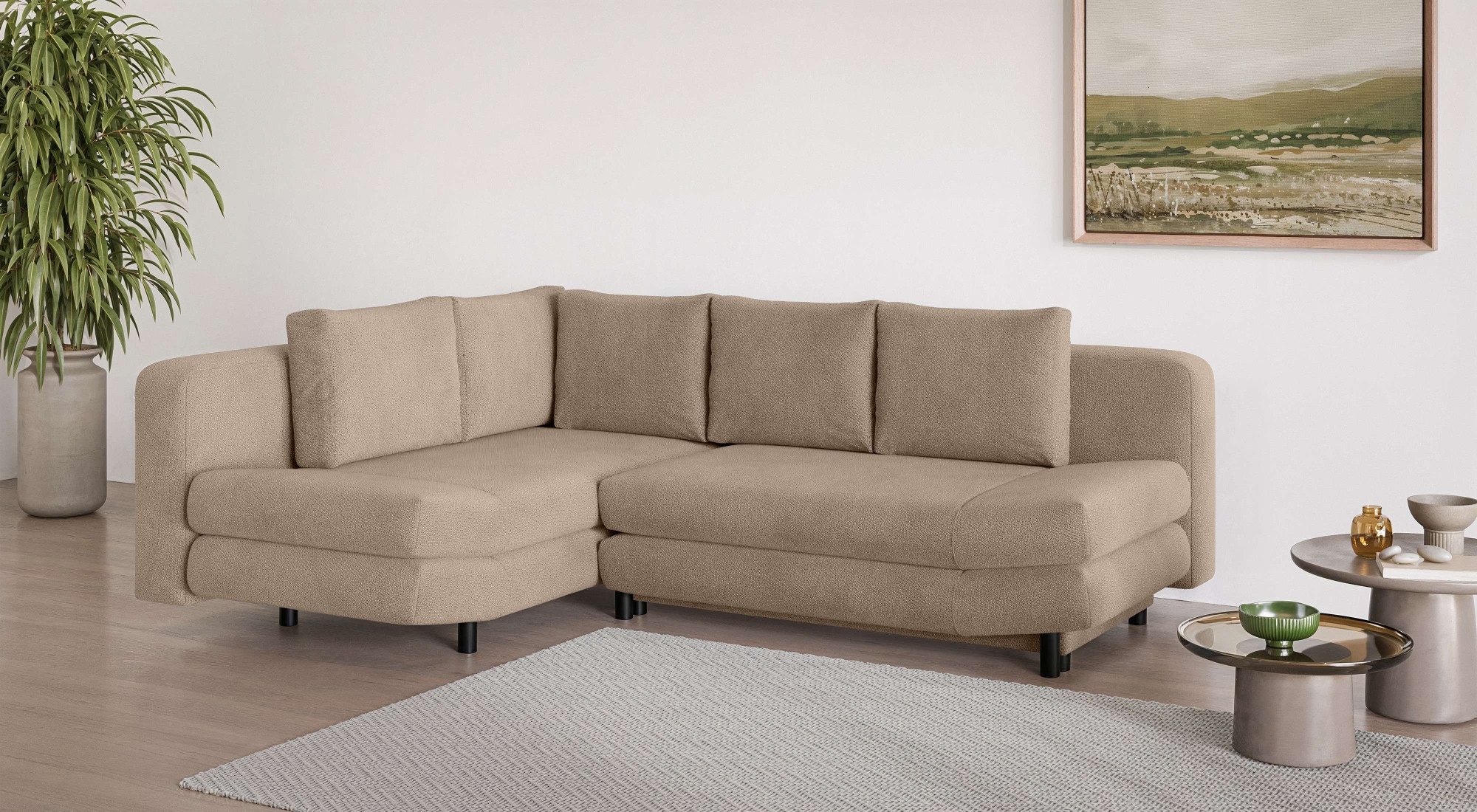 Home affaire Ecksofa "LENNARA Schlafsofa mit Bettkasten, Maße B/T/H: 234/17 günstig online kaufen