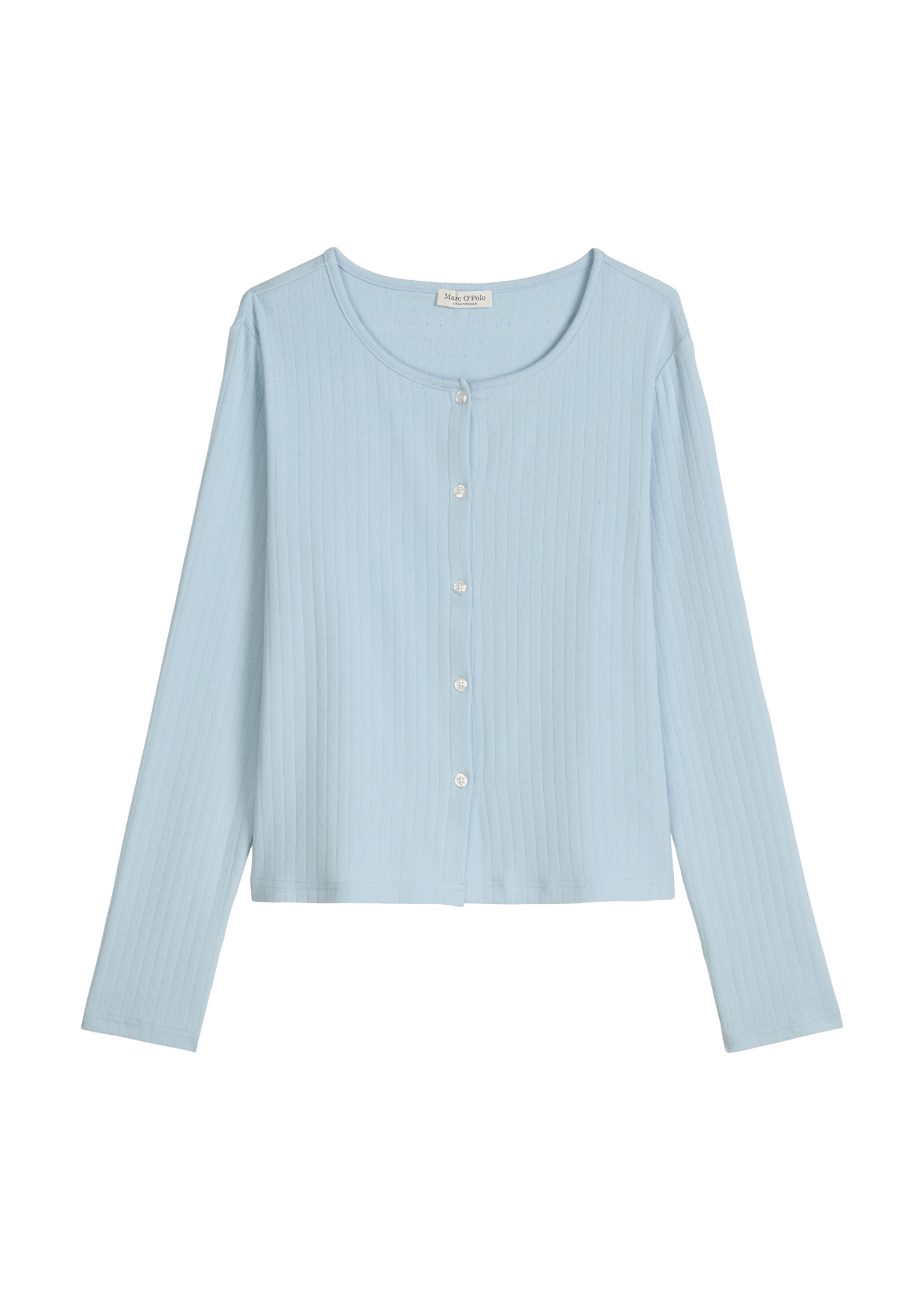 Marc O'Polo Cardigan »Mix N Match Airy Cotton Rib« mit langen Ärmeln und Knöpfen, Baumwollmix