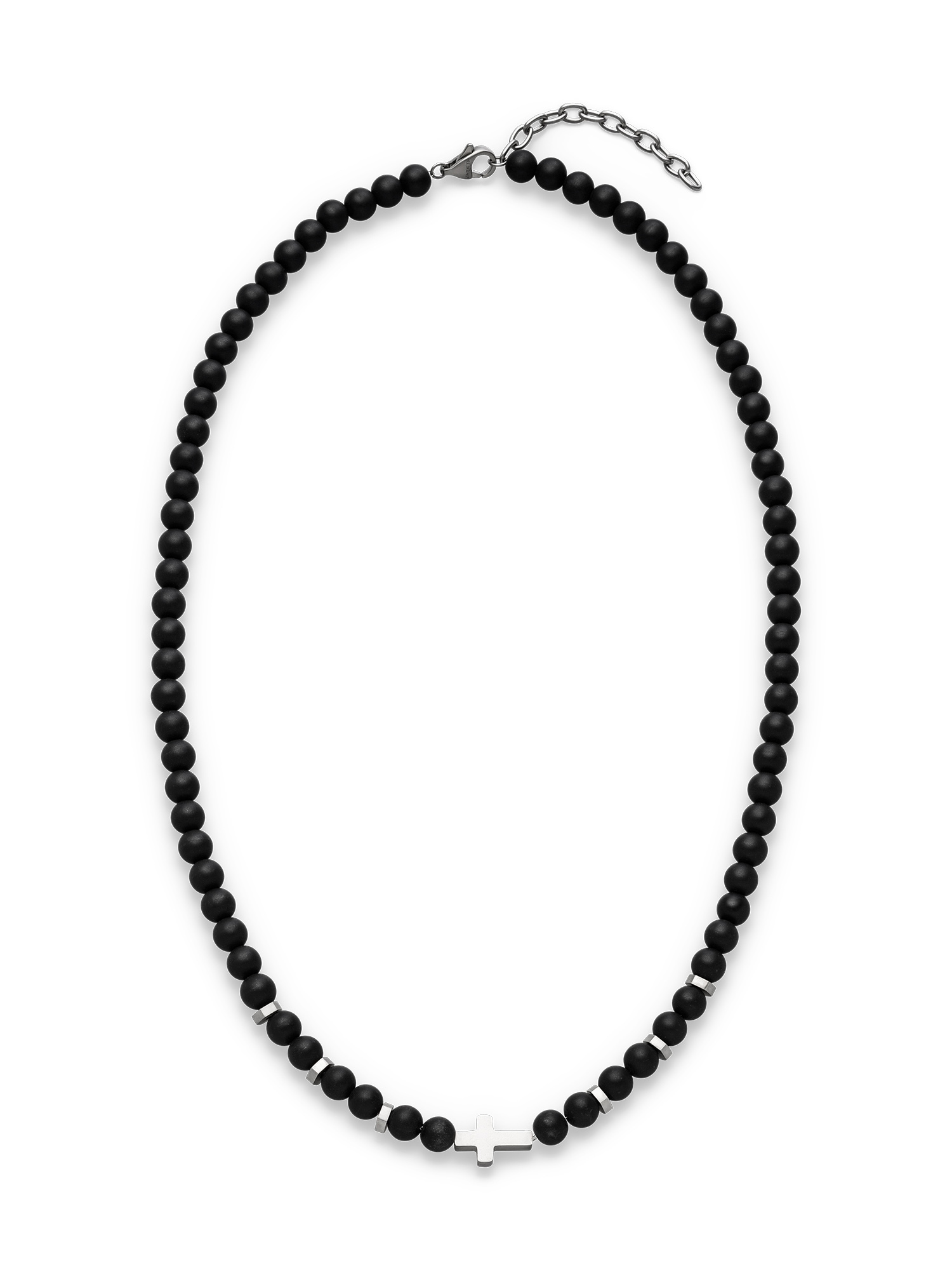 s.Oliver Kette mit Anhänger »Schmuck Geschenk Edelstahl Halskette Beads, Kreuz« mit Onyx oder Tigerauge