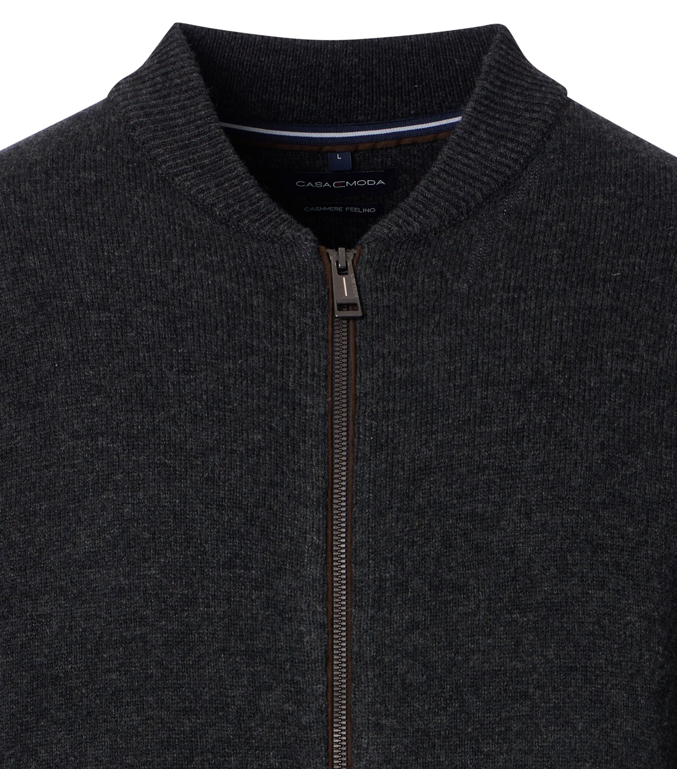 CASAMODA Veste en Maille Uni Gris-Noir XXL 2