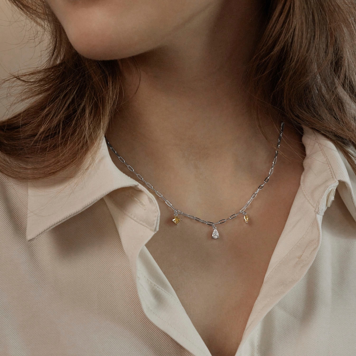 Amor Kette mit Anhänger »2039275, 2039280« mit Zirkonia (synth.) oder Glasstein