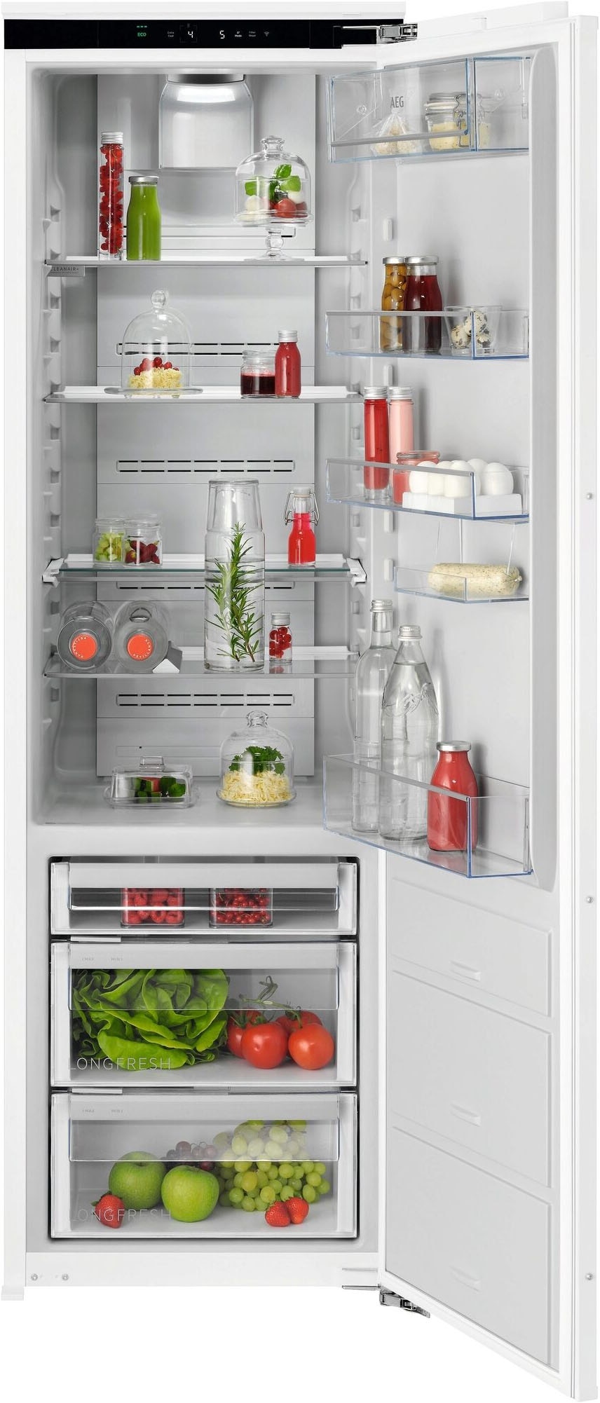 AEG Einbaukühlschrank "923586301", Rechtsanschlag, wechselbar, silber, Kühlschränke, LongFresh 0 C-Zone