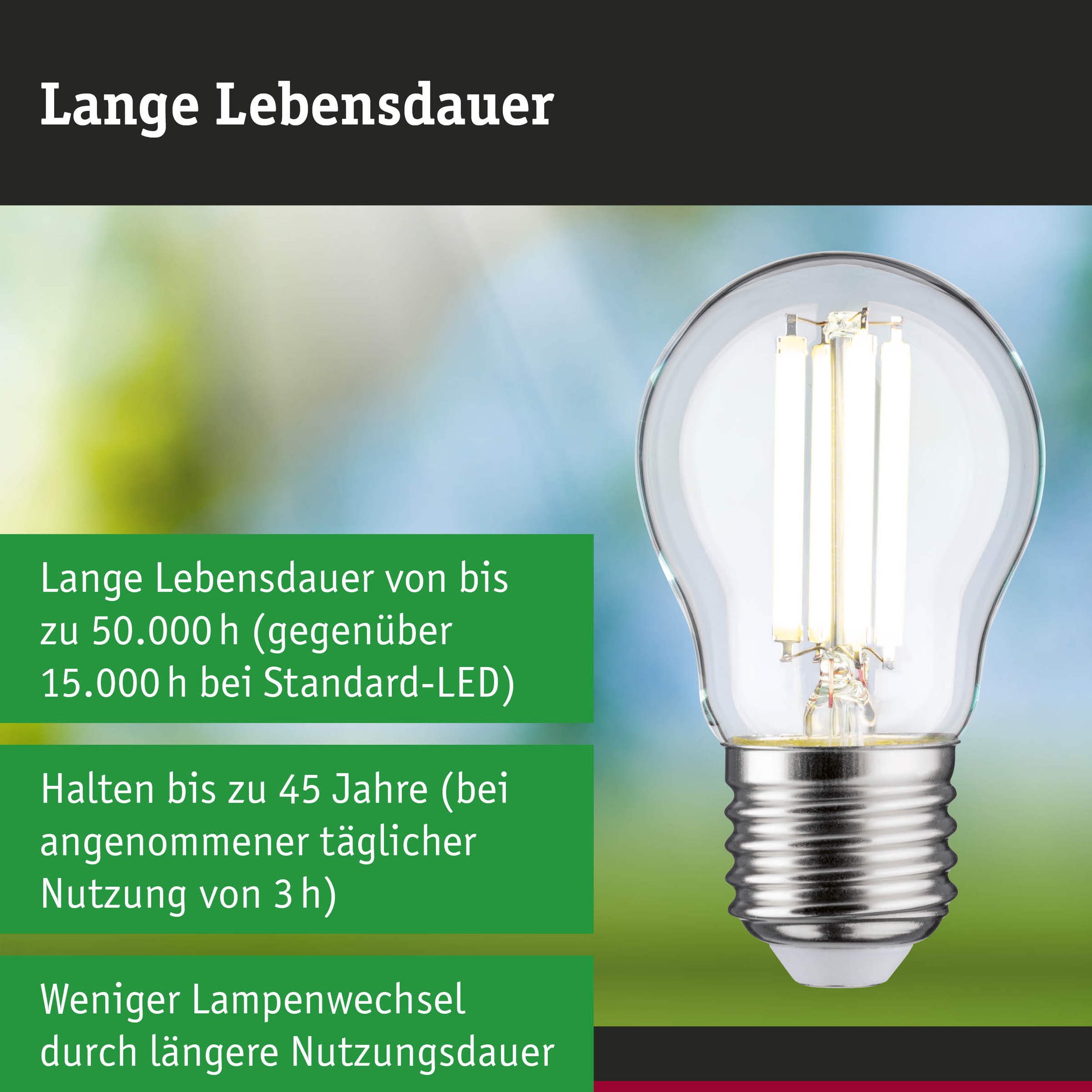 Paulmann LED-Leuchtmittel »Efficient-Line Tropfen 525lm 2,5W 4000K klar 230V« E27 1 Stk. Neutralweiß