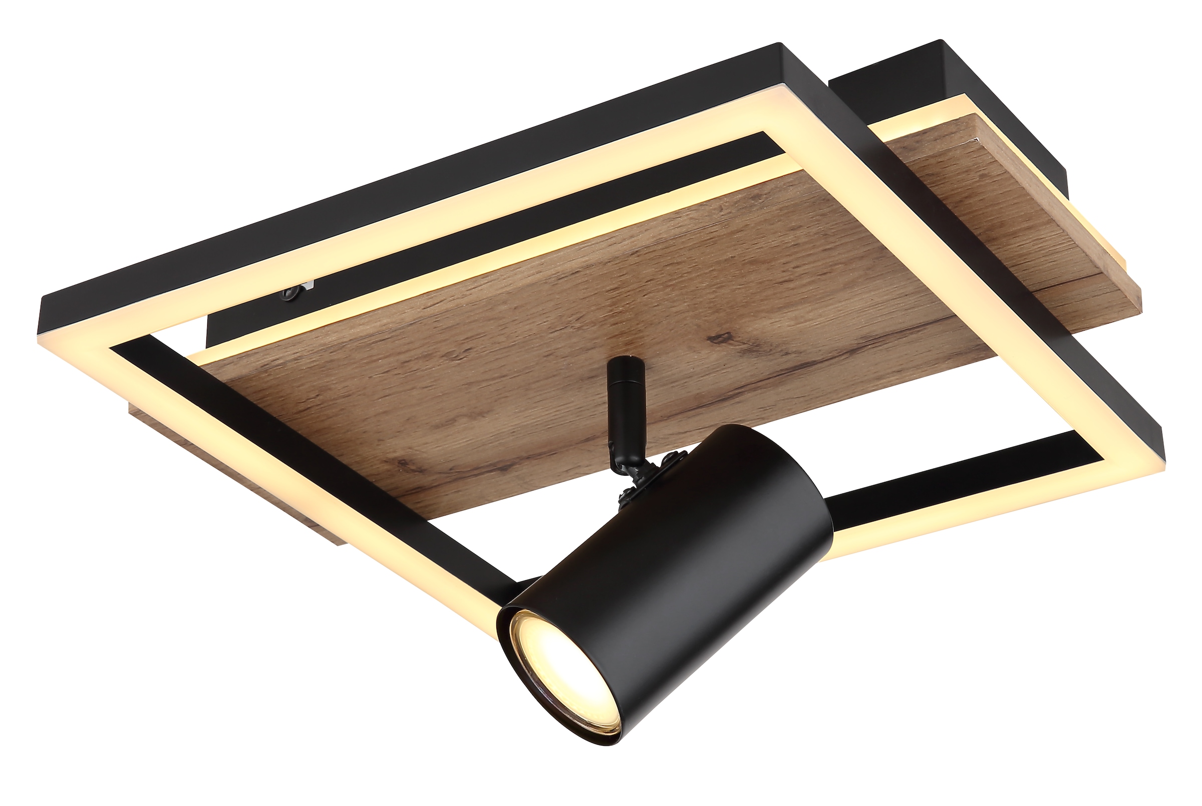 GLOBO LIGHTING LED Deckenleuchte »KASSU«, Leuchtmittel LED-Modul | LED fest integriert, Deckenlampe/Wohnzimmer/Schlafzimmer/modern/Holz