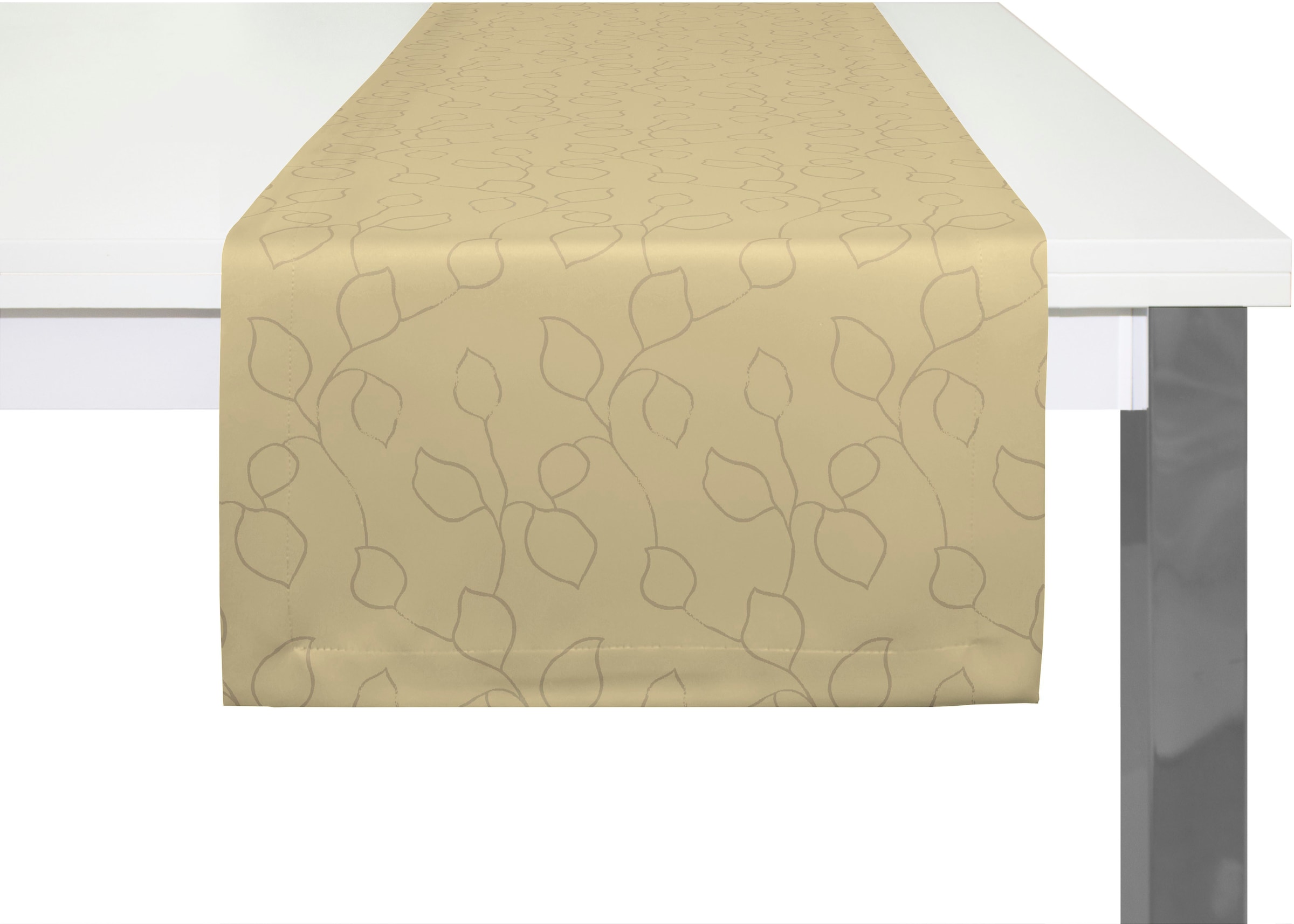 Wirth Tischläufer "Westport" Made in Germany, Jacquard Dekostoff, Blatt-Des günstig online kaufen