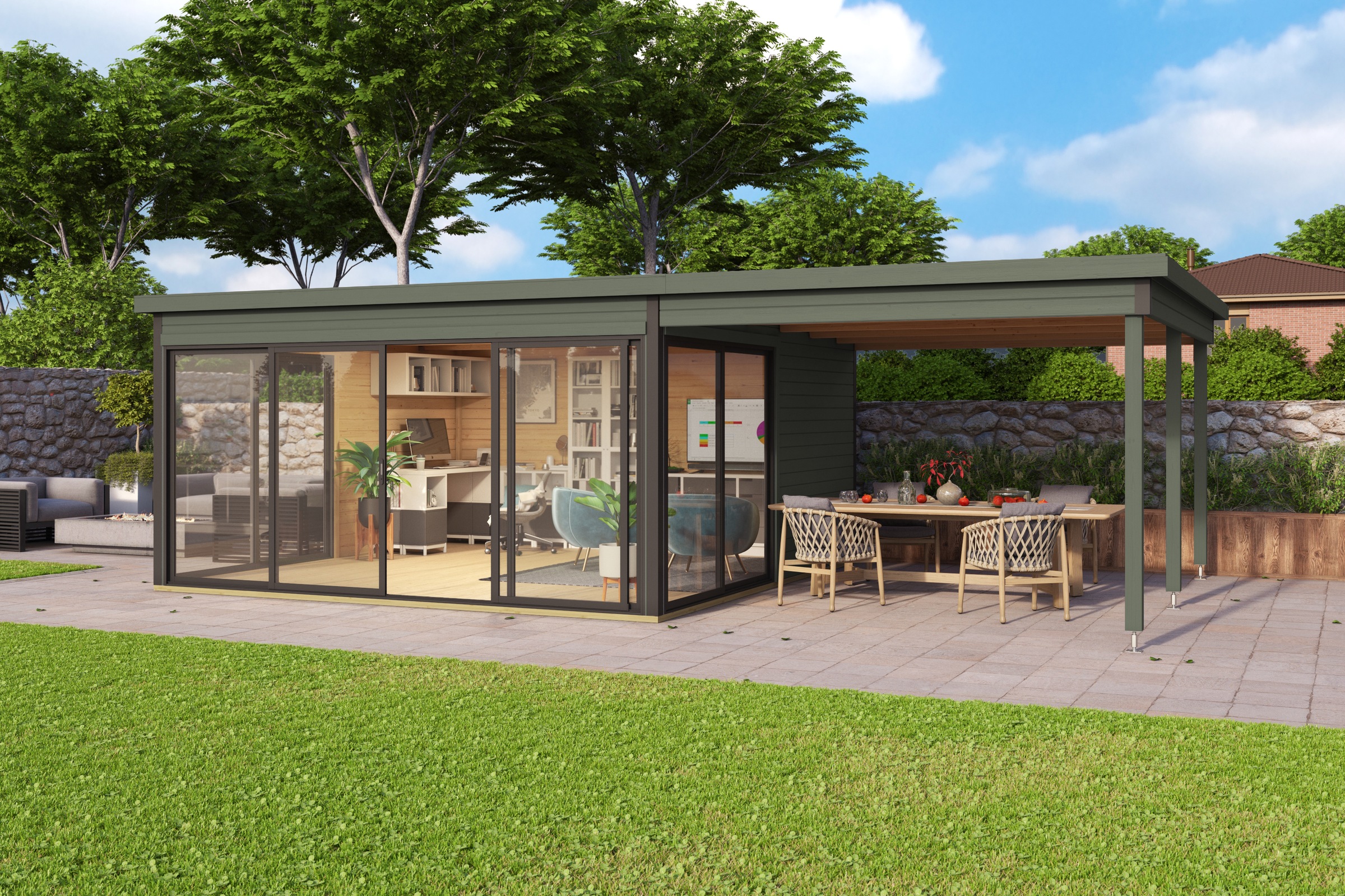 Nordic Holz Gartenhaus-Anbaudach "passend für DOMEO 5" günstig online kaufen