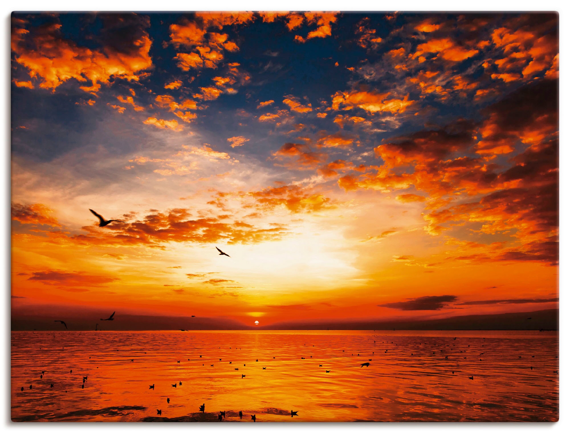 Artland Wandbild »Sonnenuntergang am Sonnenaufgang Strand«, Leinwandbild, bestellen Größen Alubild, in -untergang, (1 als BAUR St.), Wandaufkleber & oder | Poster versch