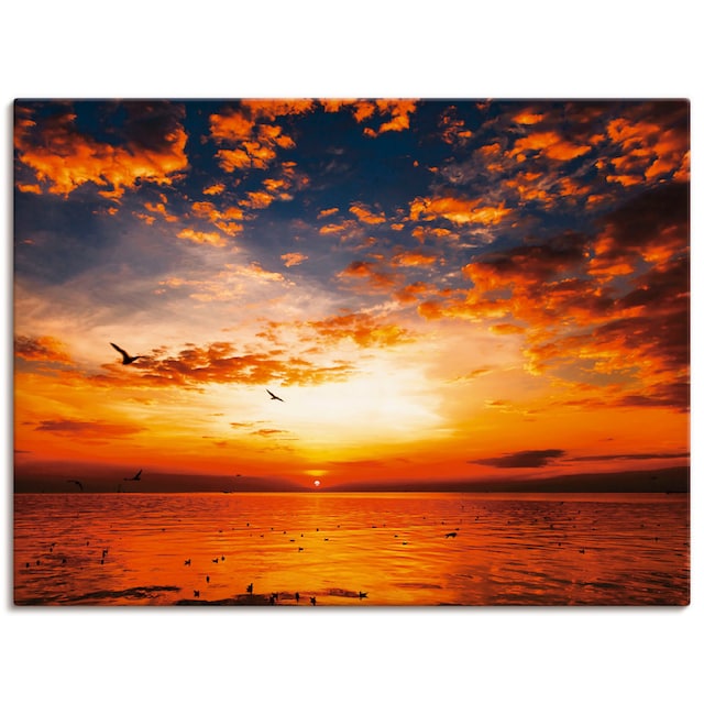 Wandbild (1 als Strand«, »Sonnenuntergang Größen Leinwandbild, Wandaufkleber BAUR in Sonnenaufgang Artland oder St.), | & bestellen Poster Alubild, versch. am -untergang,