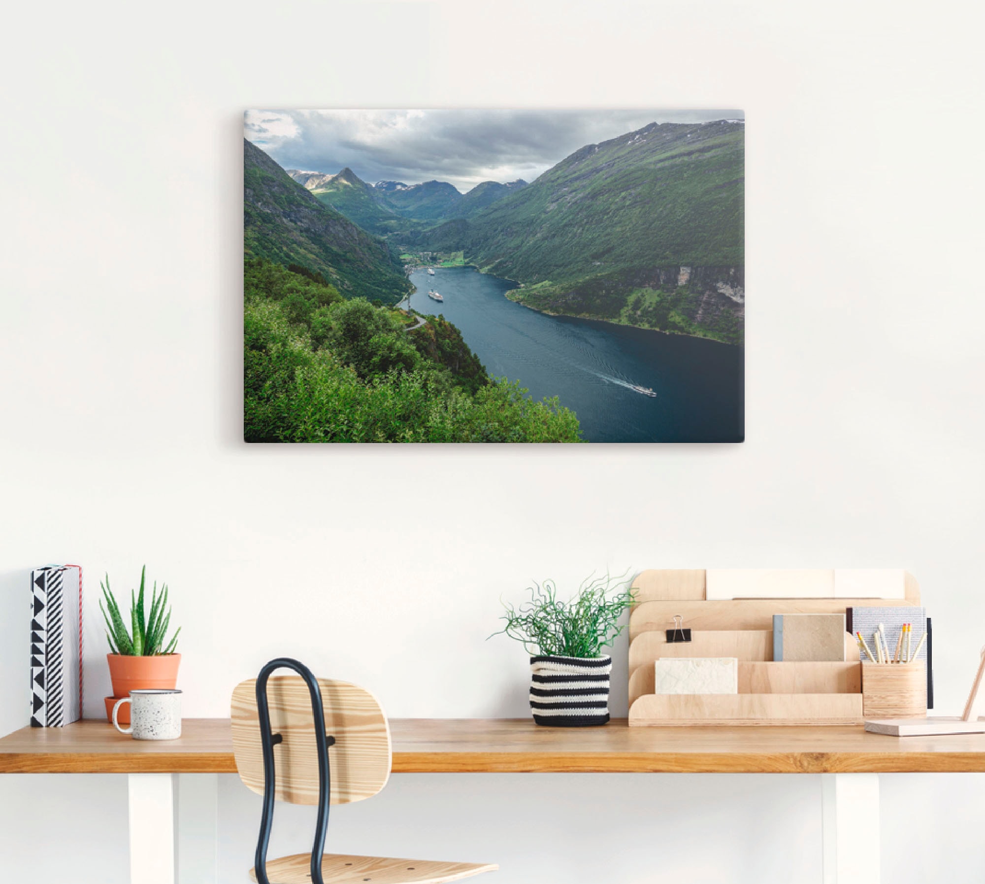 Artland Wandbild »Blick auf den Geirangerfjord Norwegen«, Küste, (1 St.), als Alubild, Outdoorbild, Leinwandbild, Poster in verschied. Größen