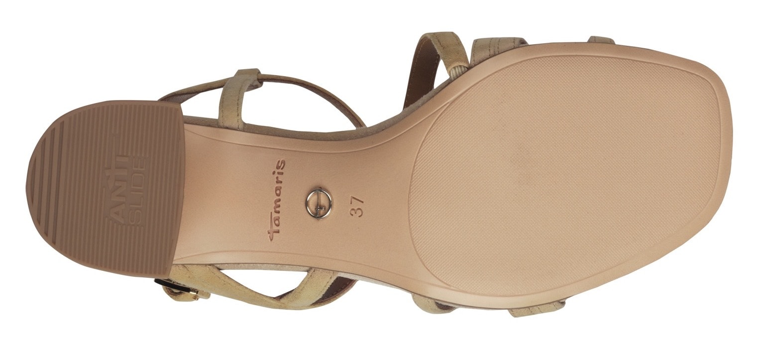Tamaris Sandalette, Blockabsatz, Abendschuh, Sommerschuh mit verstellbarer Schnalle