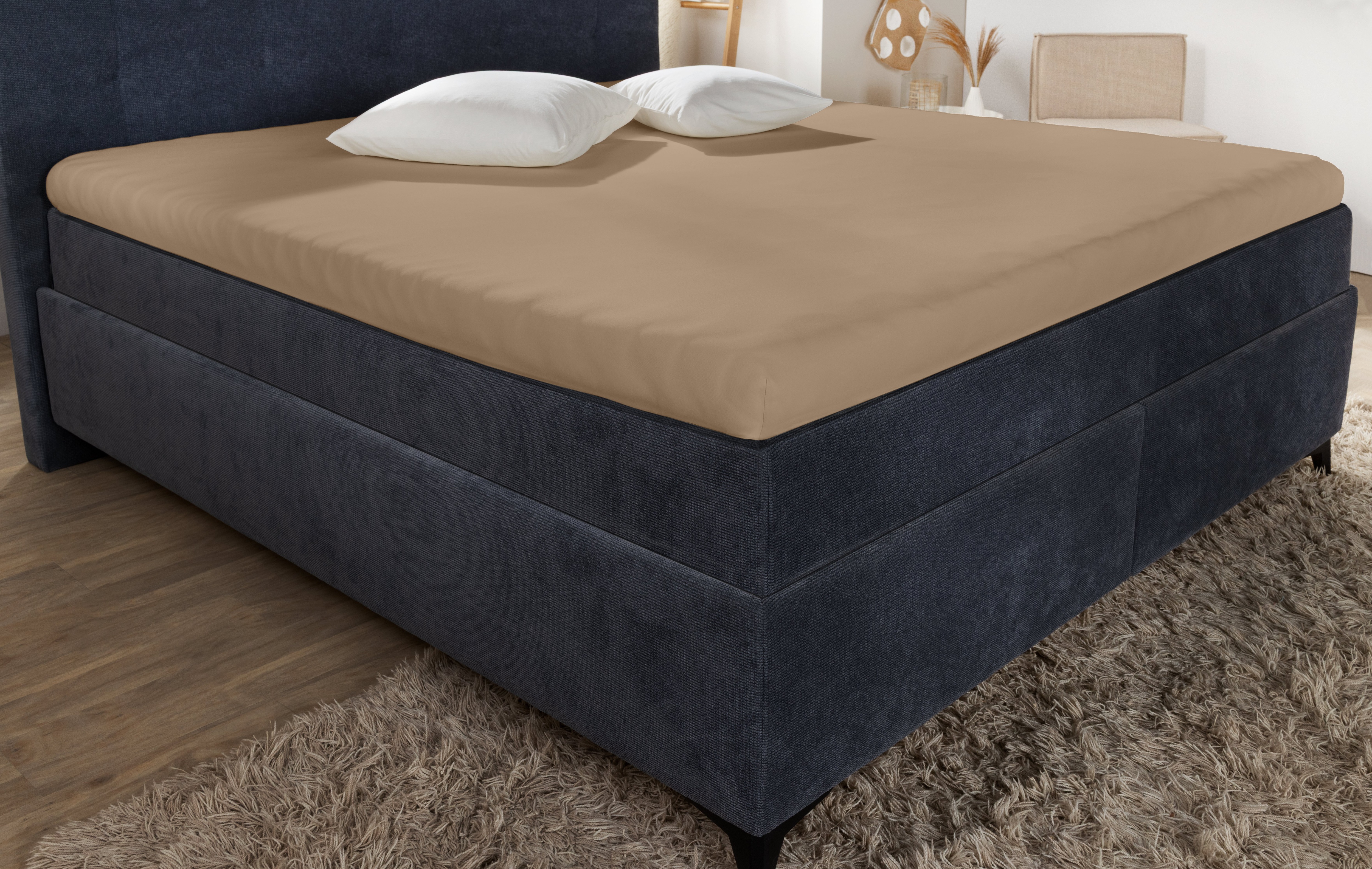 Thumbnail - Primera Spannbettlaken "Elasthan-Feinjersey Topper" Aus 95% gekämmter Baumwolle und 5% Elastan