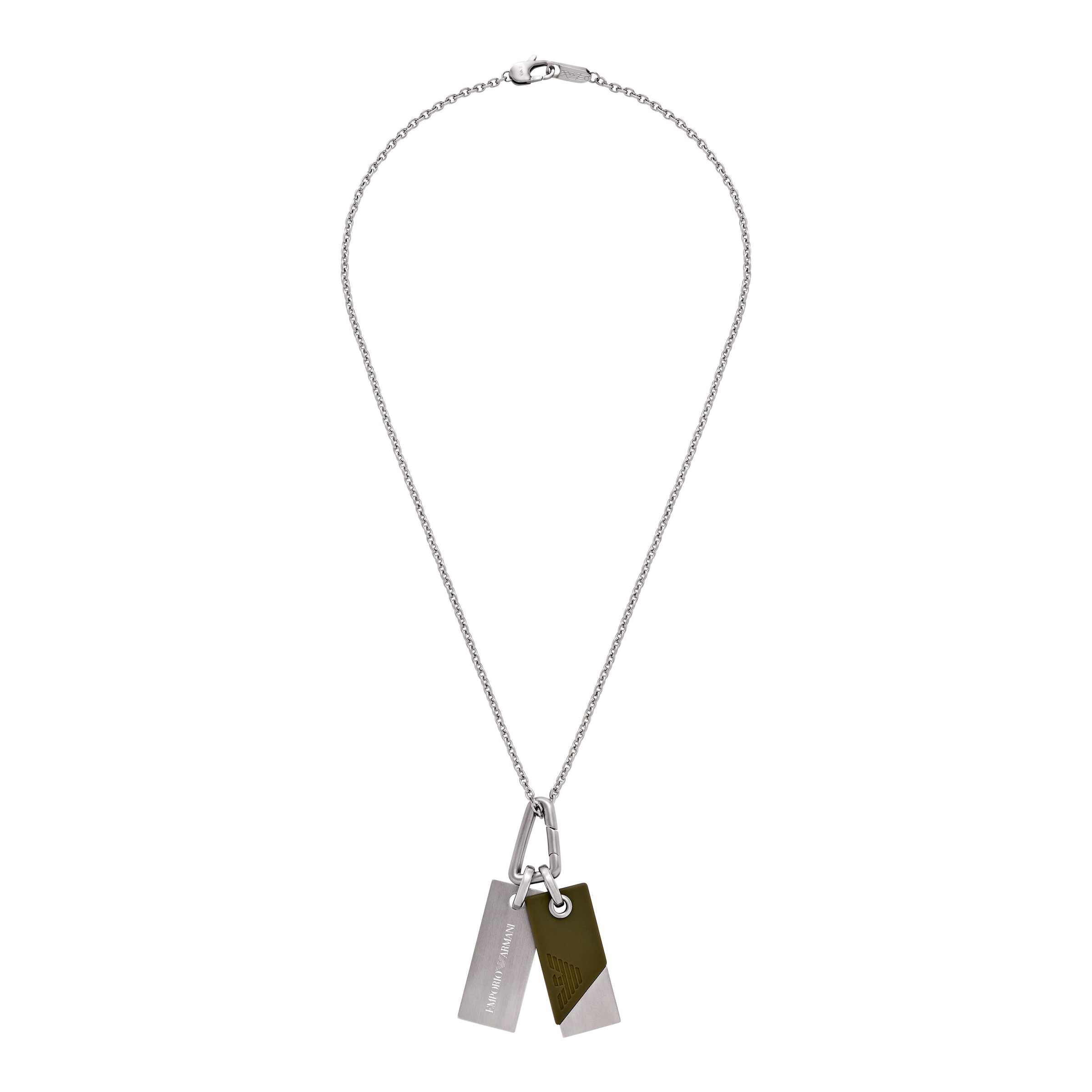 Emporio Armani Kette mit Anhänger »Schmuck Geschenk Edelstahl Silikon, EGS3179040«, (Set, 3 tlg.)