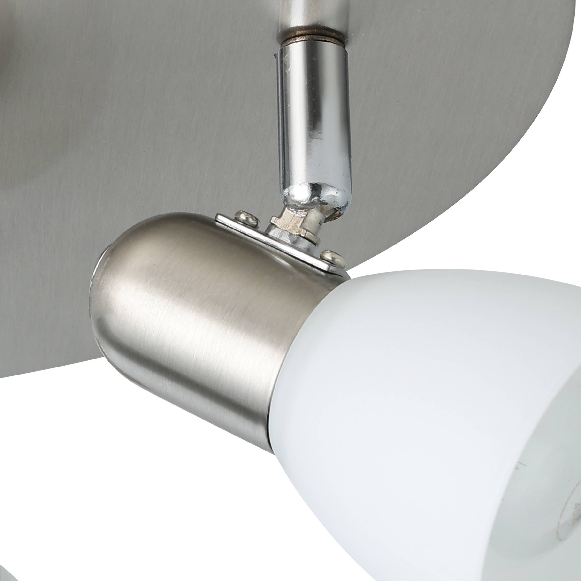 EGLO Deckenleuchte »Enea Deckenlampe, Deckenstrahler aus Metall und Glas, E14, Lampe« E14 1 Stk. Spot - Ø26,5 cm - nickel-matt - 3X40W exkl.