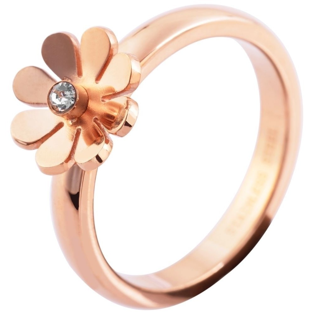 Fingerring ADELIA´S "Damen Ring aus Edelstahl mit Strass Steinchen" Gr. 54, gold, Fingerringe, Damen, 54, Edelstahl, Fingerring