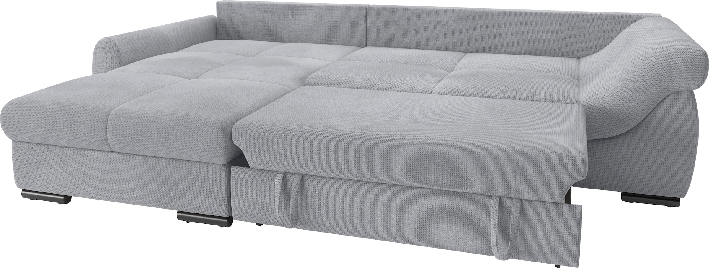 Mr. Couch Ecksofa »Livorno DuraFlex L-Form«, inkl. Hochschläfer-Bettauszug, XL-Bettkasten weiß beschichtet