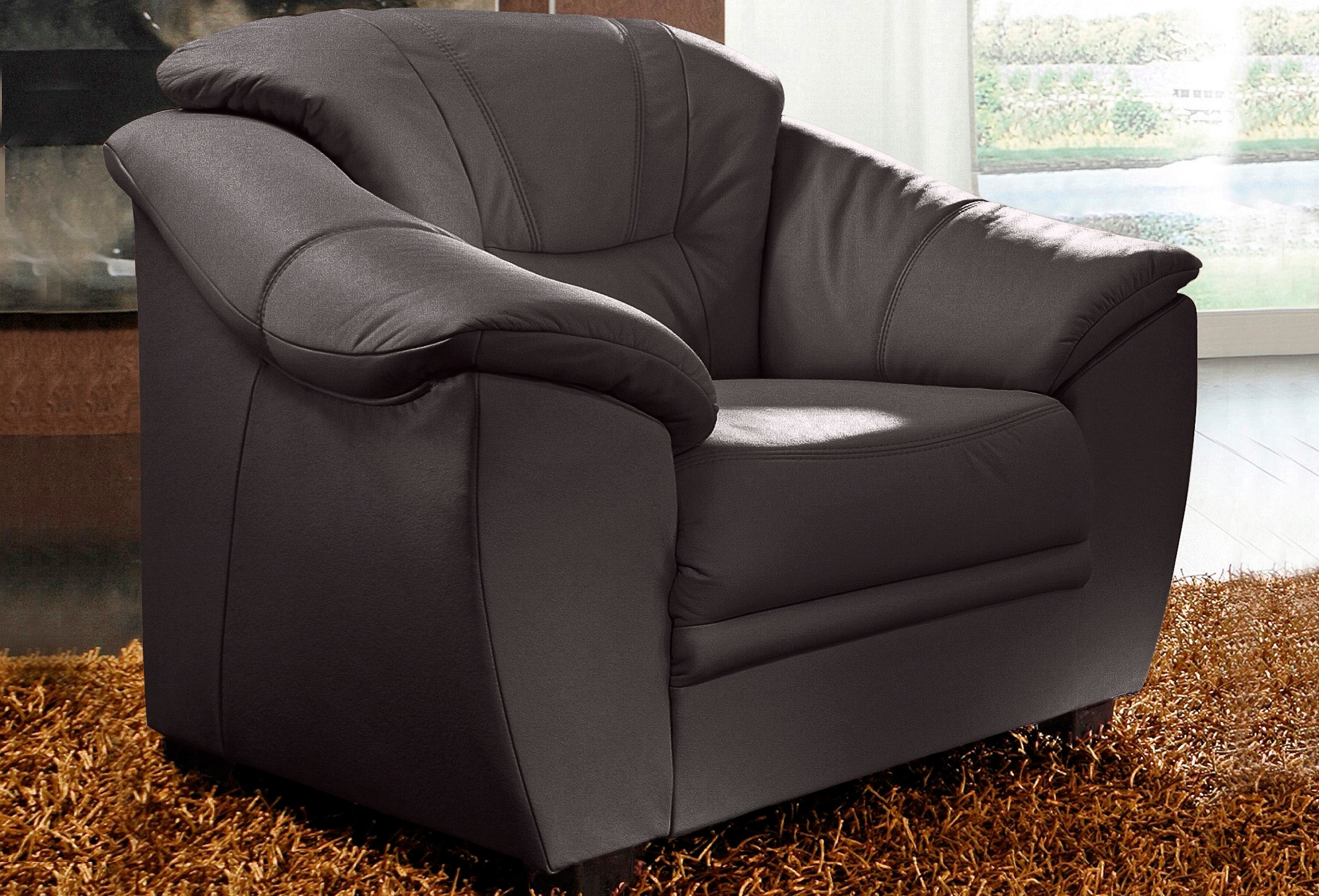 sit&more Sessel "Savona", NaturLEDER, inklusive komfortablem Federkern