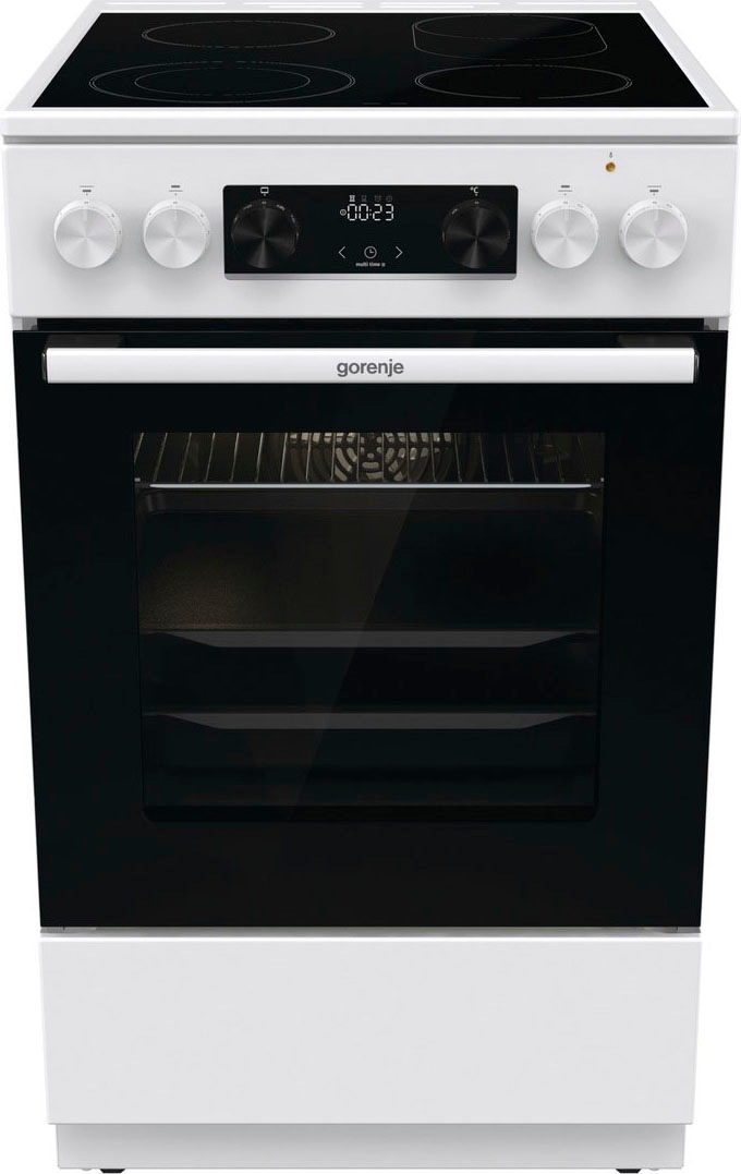 GORENJE Elektro-Standherd "GECS5C70WA", mit 1-fach-Teleskopauszug, Aqua Clean