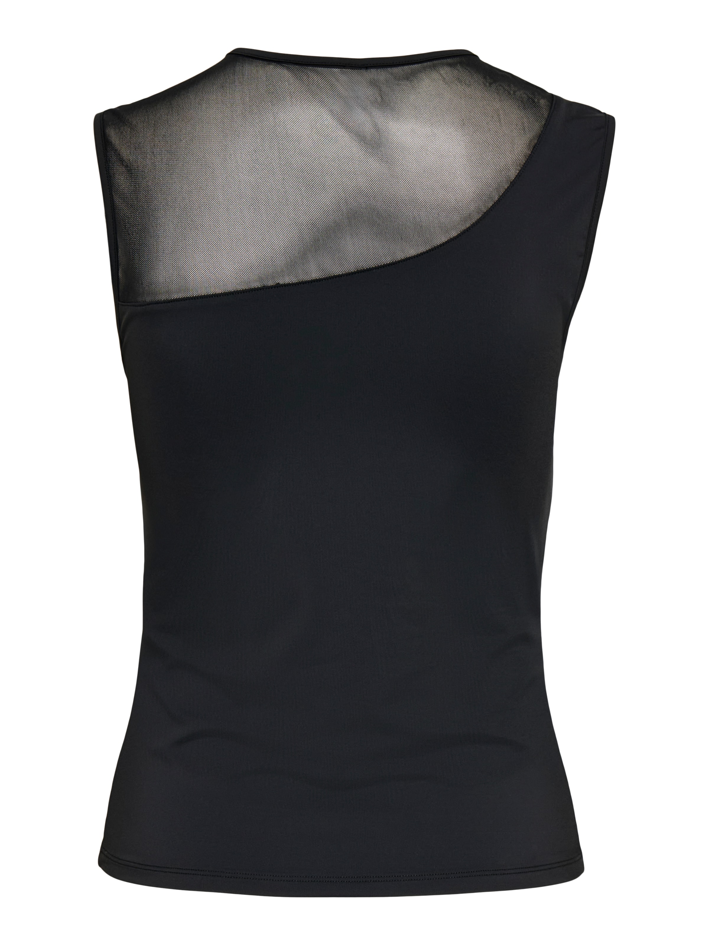 ONLY Rundhalsshirt »ONLTABY S/L ASYMMETRIC MESH TOP CS JRS« Materialmix, eng geschnitten