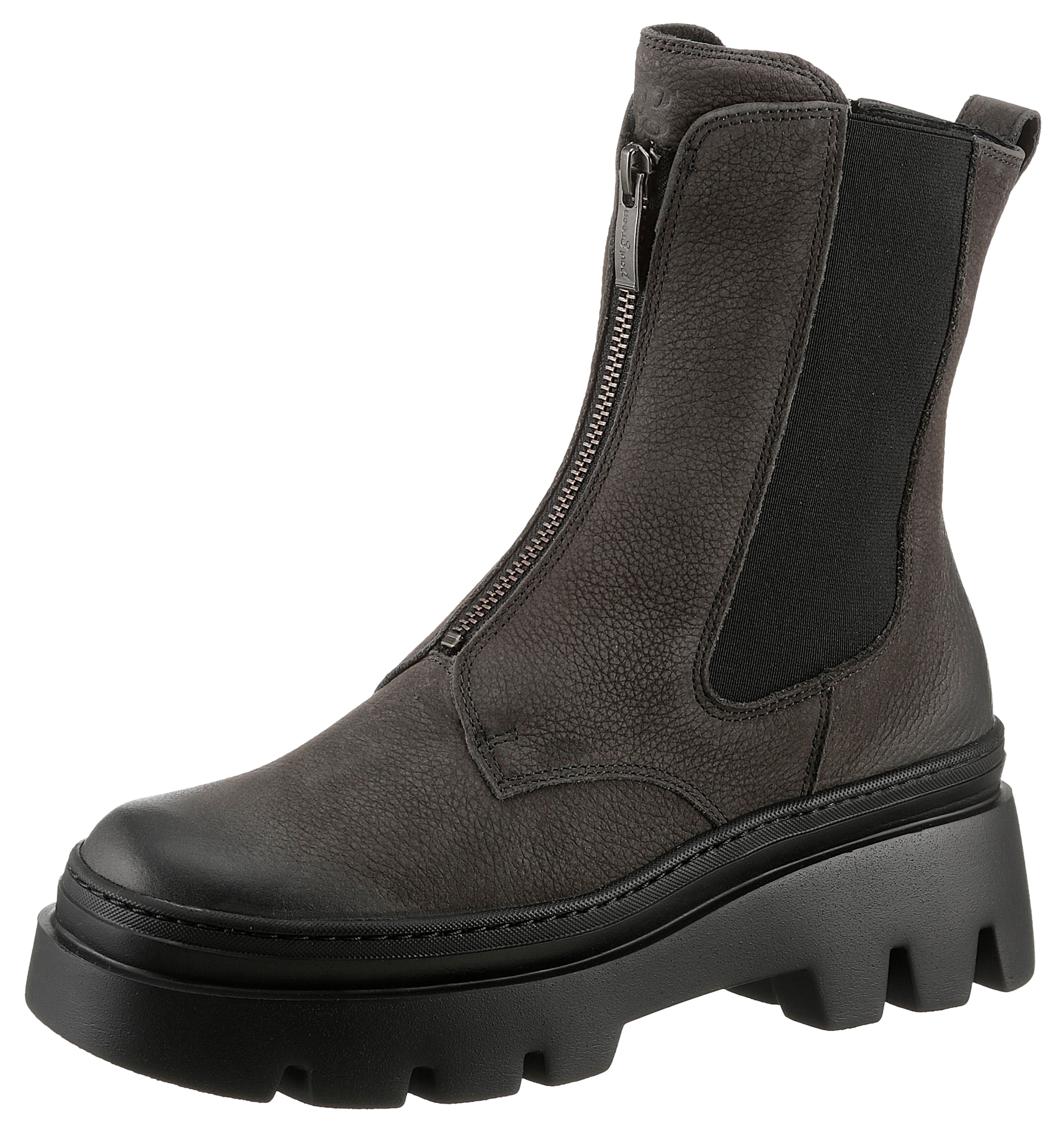 Chelseaboots, Stiefelette, Schlupfboots mit Vorderreißverschluss