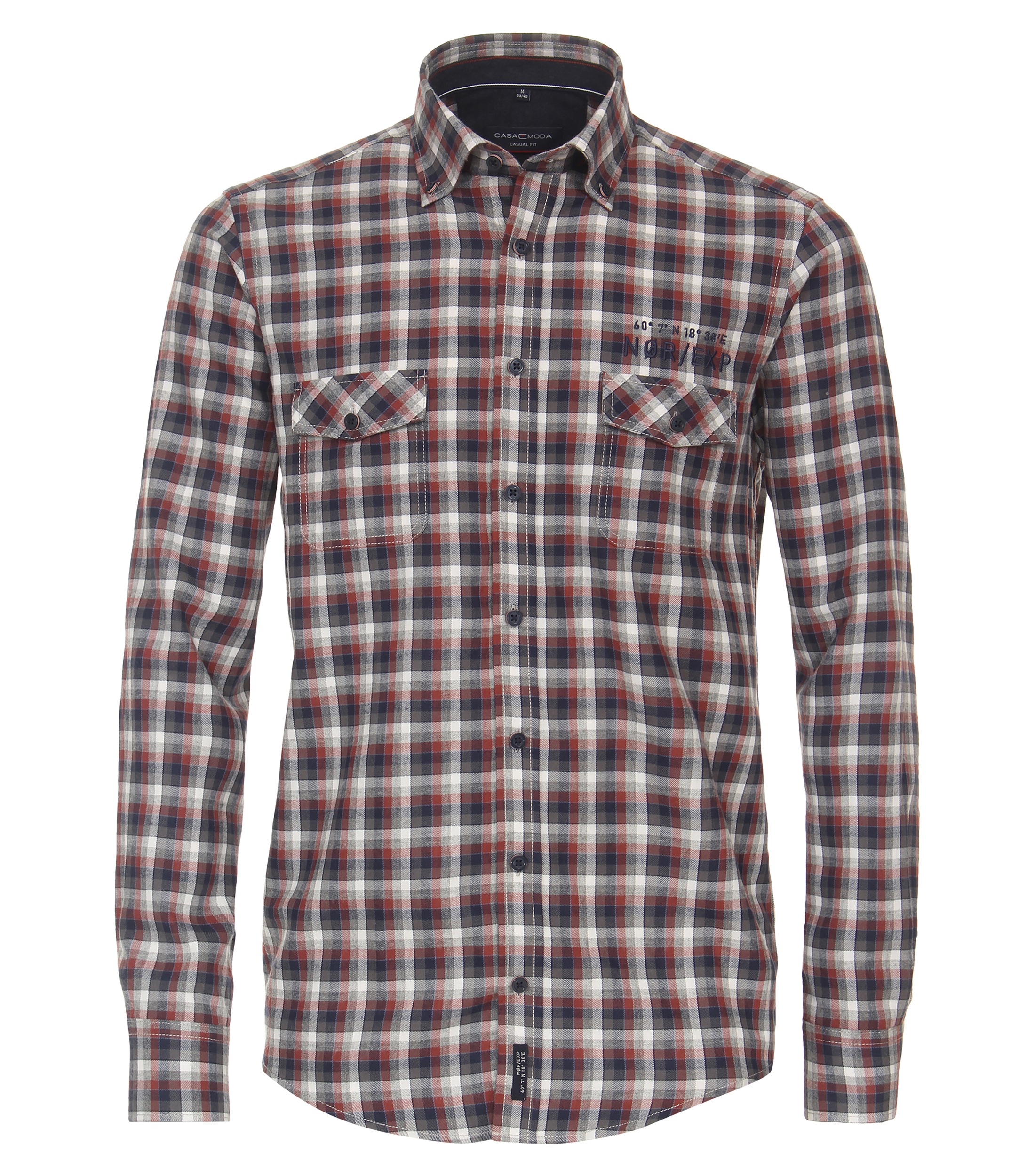 CASAMODA Flanellhemd "CASAMODA Flanellhemd Langarm kariert"