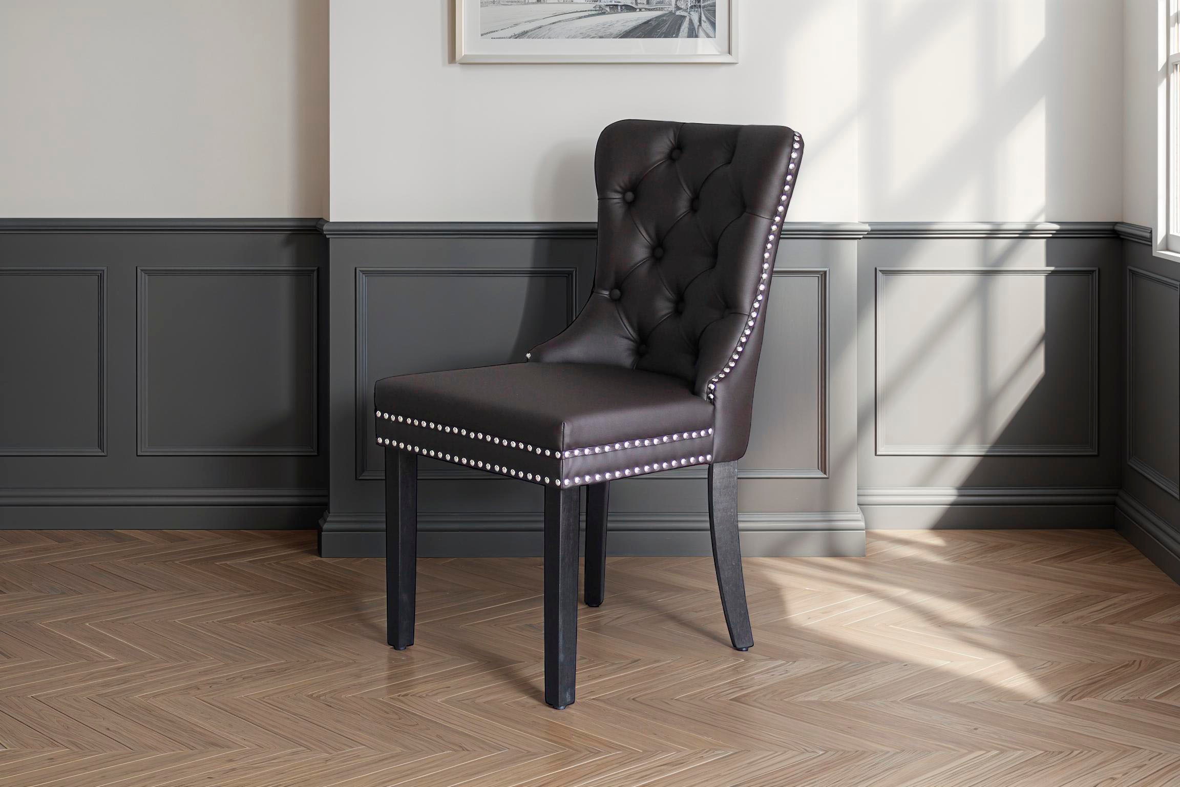 byLIVING Esszimmerstuhl "Domino" (Set) 2 Stk. Kunstleder mit Massivholz Ges günstig online kaufen
