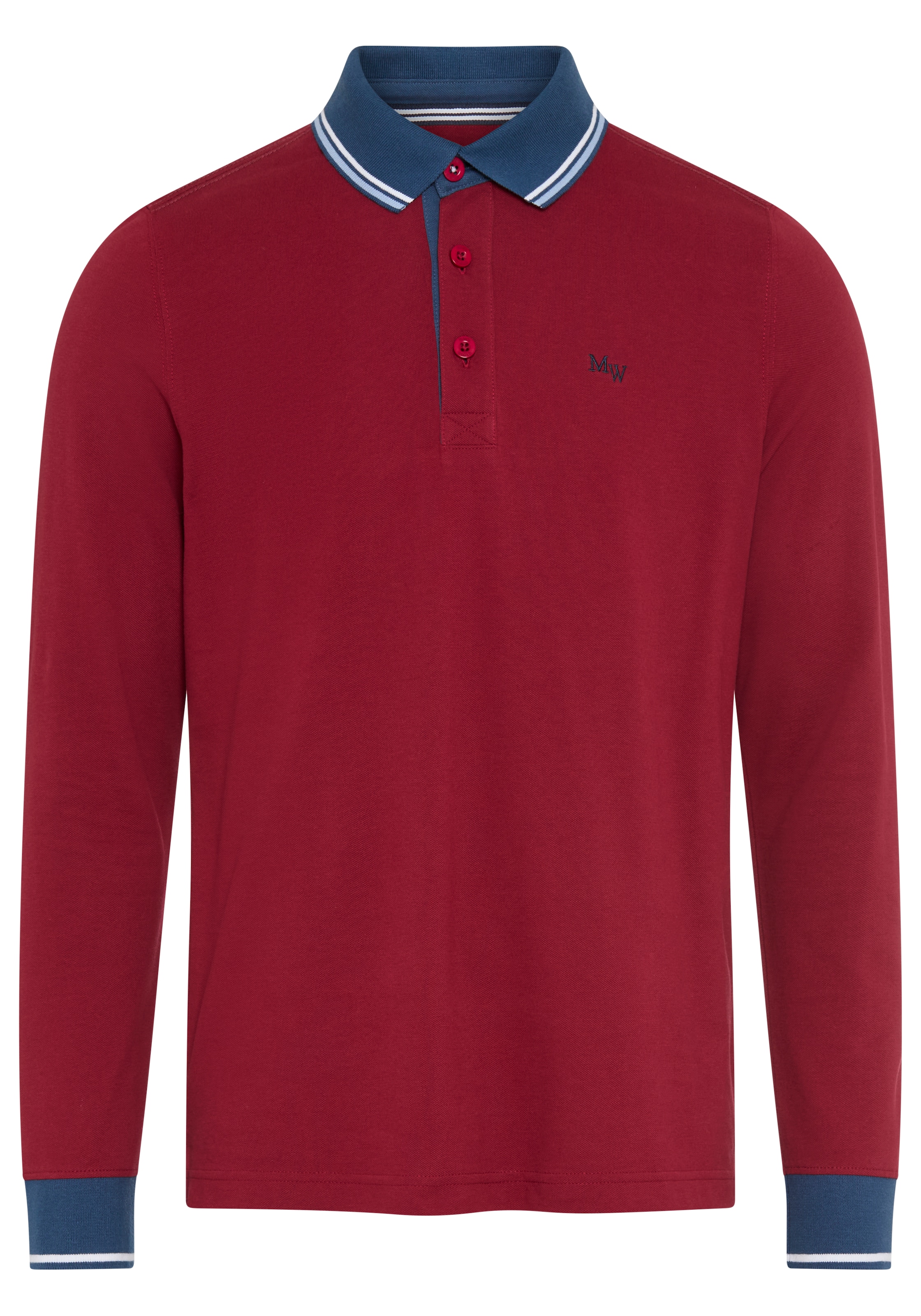 Man's World Poloshirt normale Passform, mit Langarm, klassischer Casual-Look