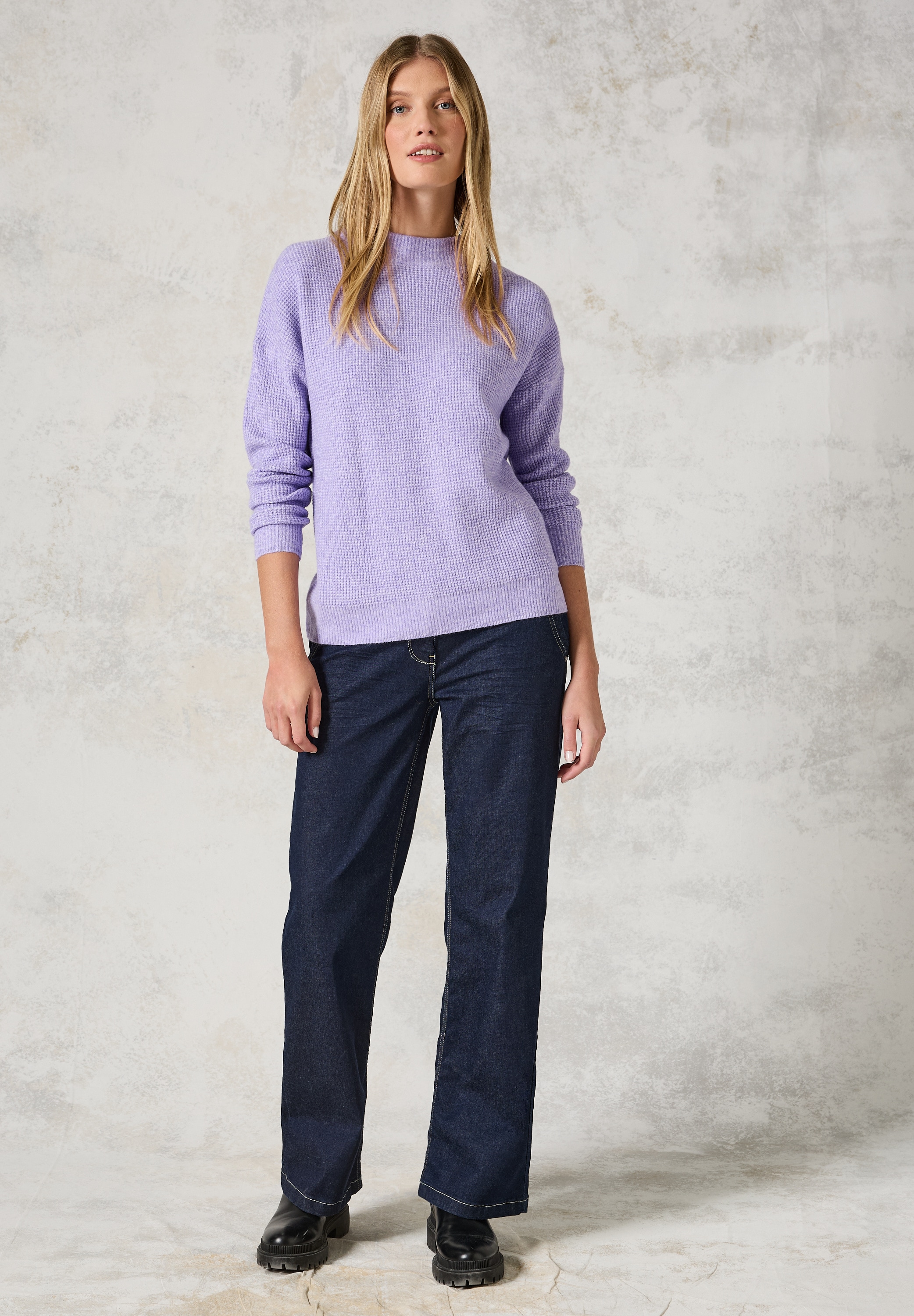 Cecil Strickpullover mit Materialmix