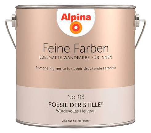 Wand- und Deckenfarbe »Feine Farben No. 03 Poesie der Stille®«, Würdevolles Hellgrau,...