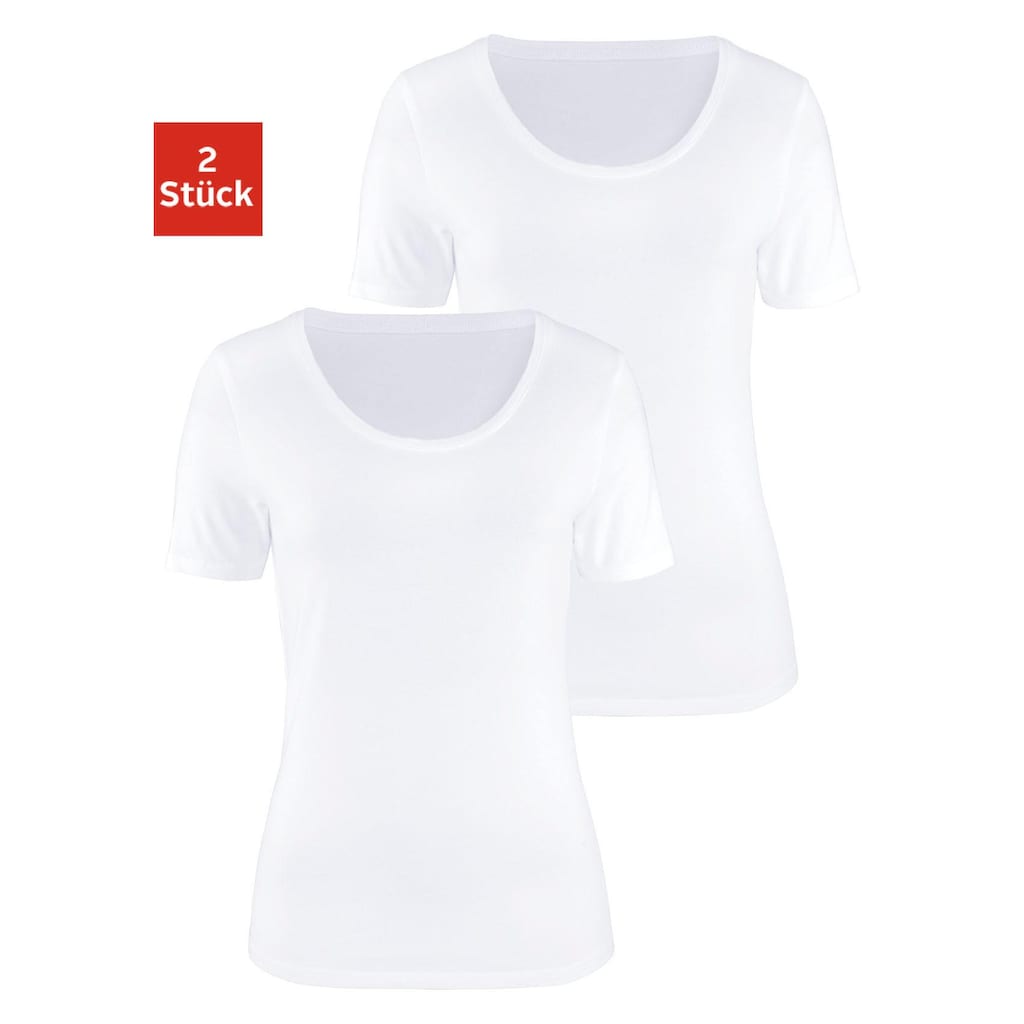 Vivance Kurzarmshirt, (2er-Pack)