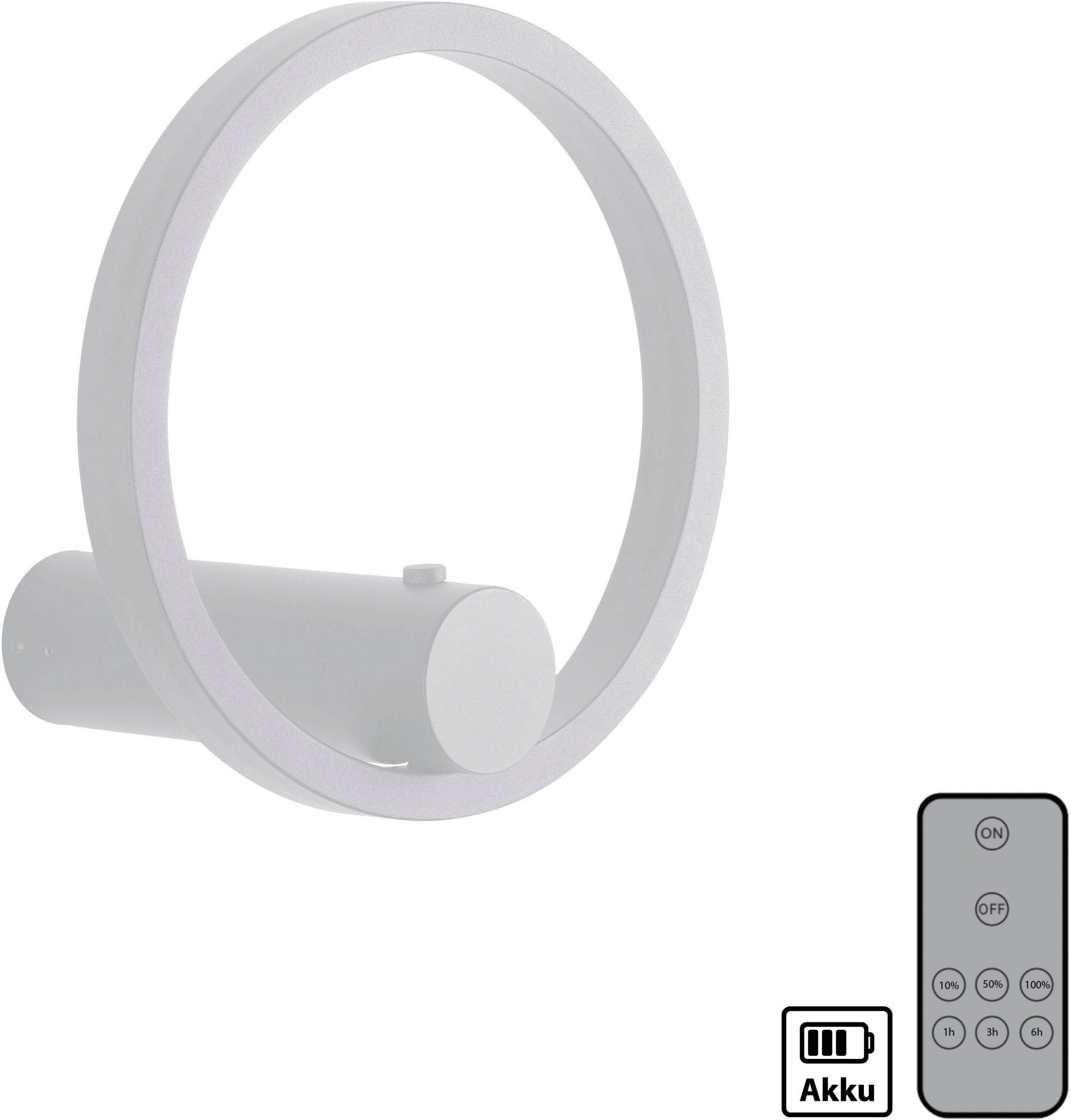 JUST LIGHT LED Wandleuchte »ARCHIE« LED-Board 1 Stk. Warmweiß Dimmbar, IR-FB, Memoryfunktion, USB-Kabel