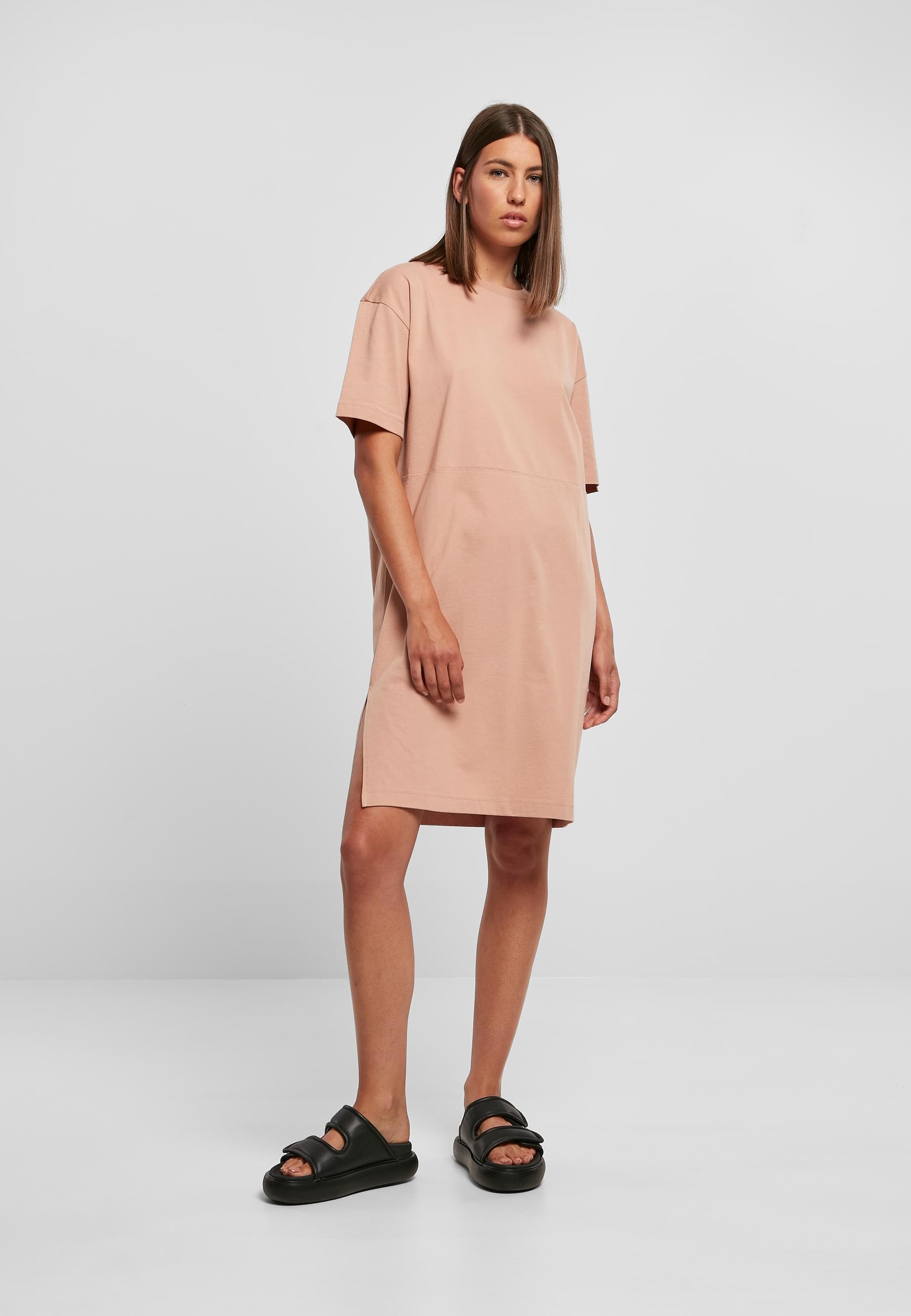 URBAN CLASSICS Shirtkleid »Urban Classics Damen Ladies Organic Oversized Slit Tee Dress«, (1 tlg.)