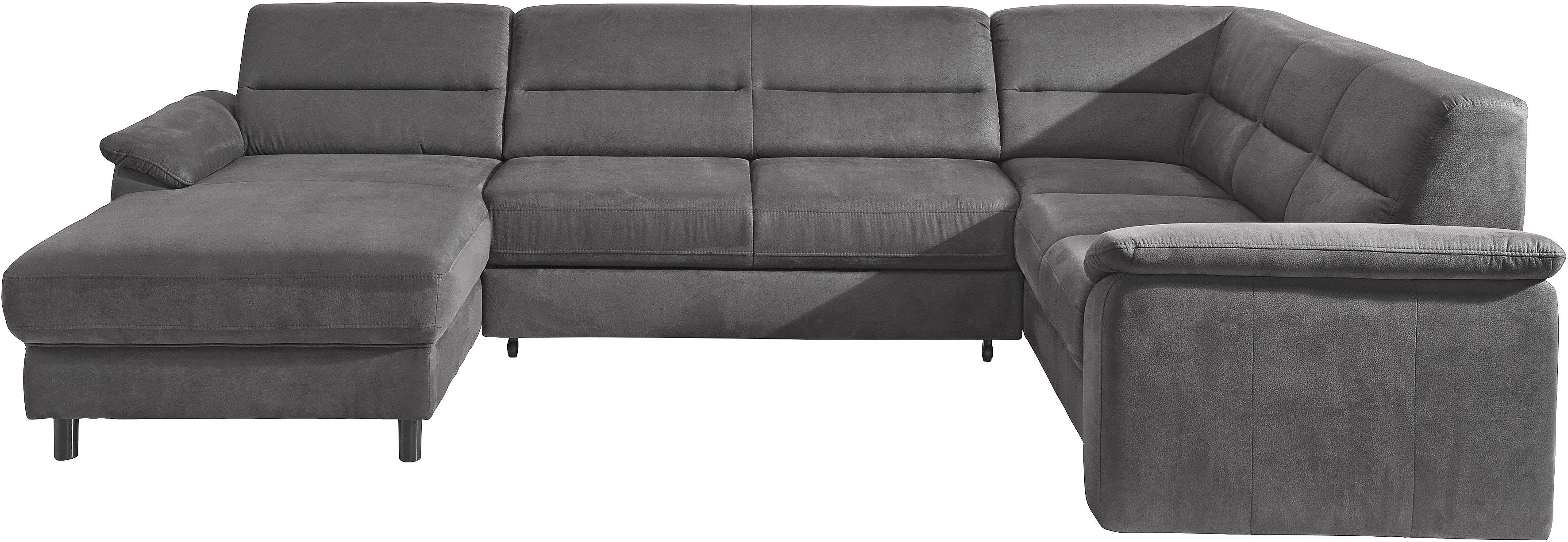 sit&more Wohnlandschaft "Ascara U-Form, B:312cm, klassisches Design, Taschenfederkernpolsterung" inklusive Boxspring/Federkern-Polsterung, wahlweise mit Schlaffunktion