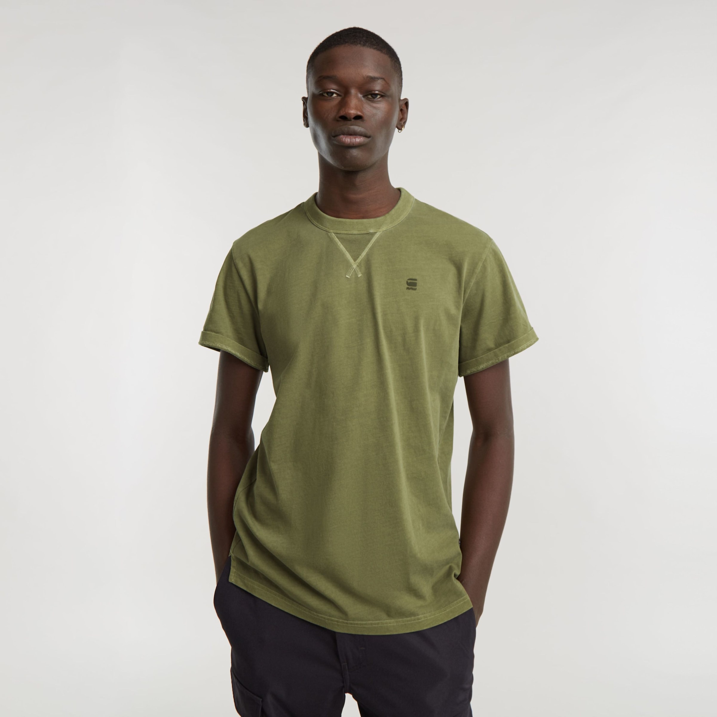 G-STAR T-Shirt "Nifous", Rundhals, mit Rippeinsatz günstig online kaufen