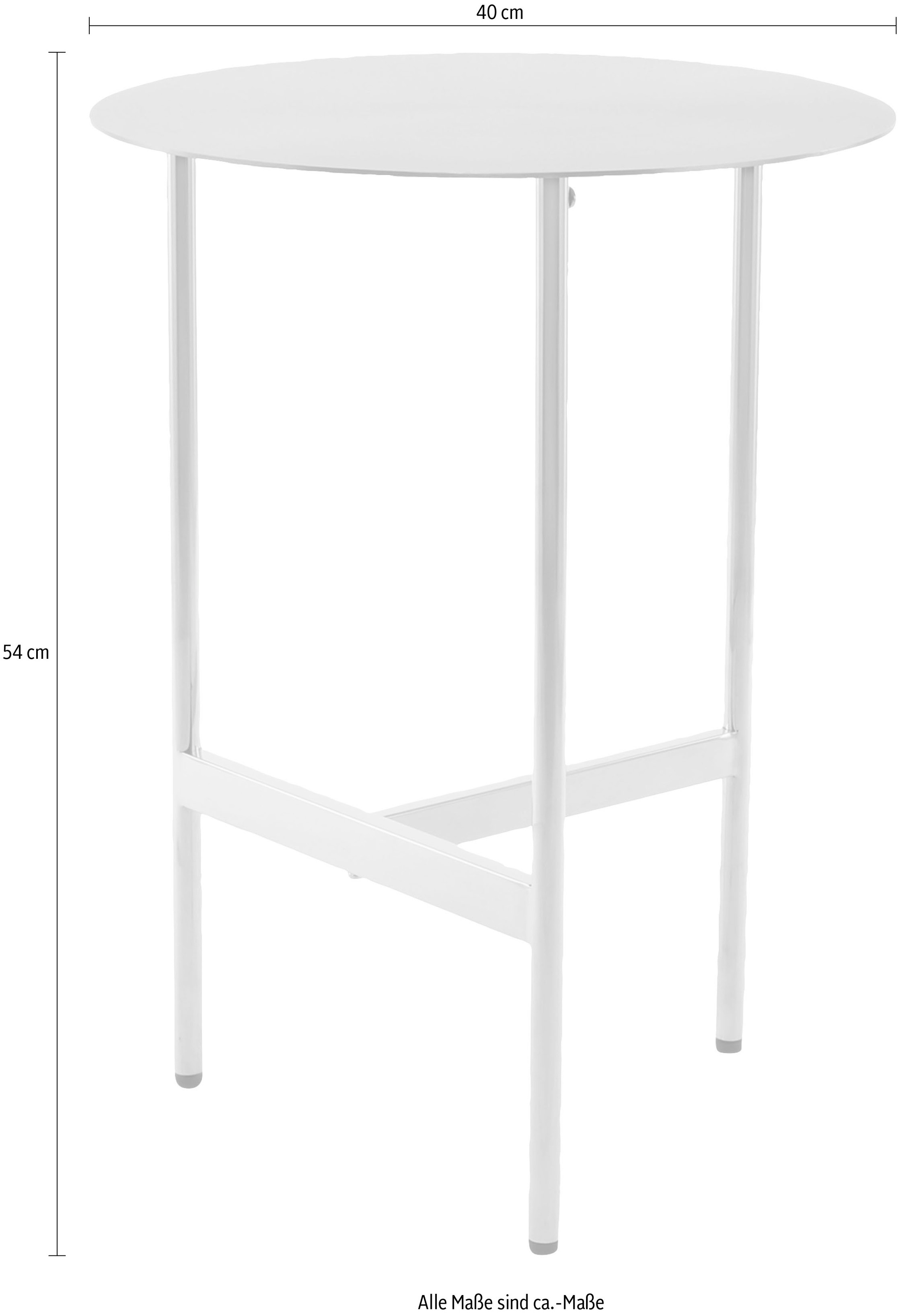 Kayoom Beistelltisch »Pema, Minimalistisches Design, Passt zu jedem Einrichtungsstil«, (1 St.), minimalistisches Gestelldesign aus Edelstahl, runde Ablagefläche